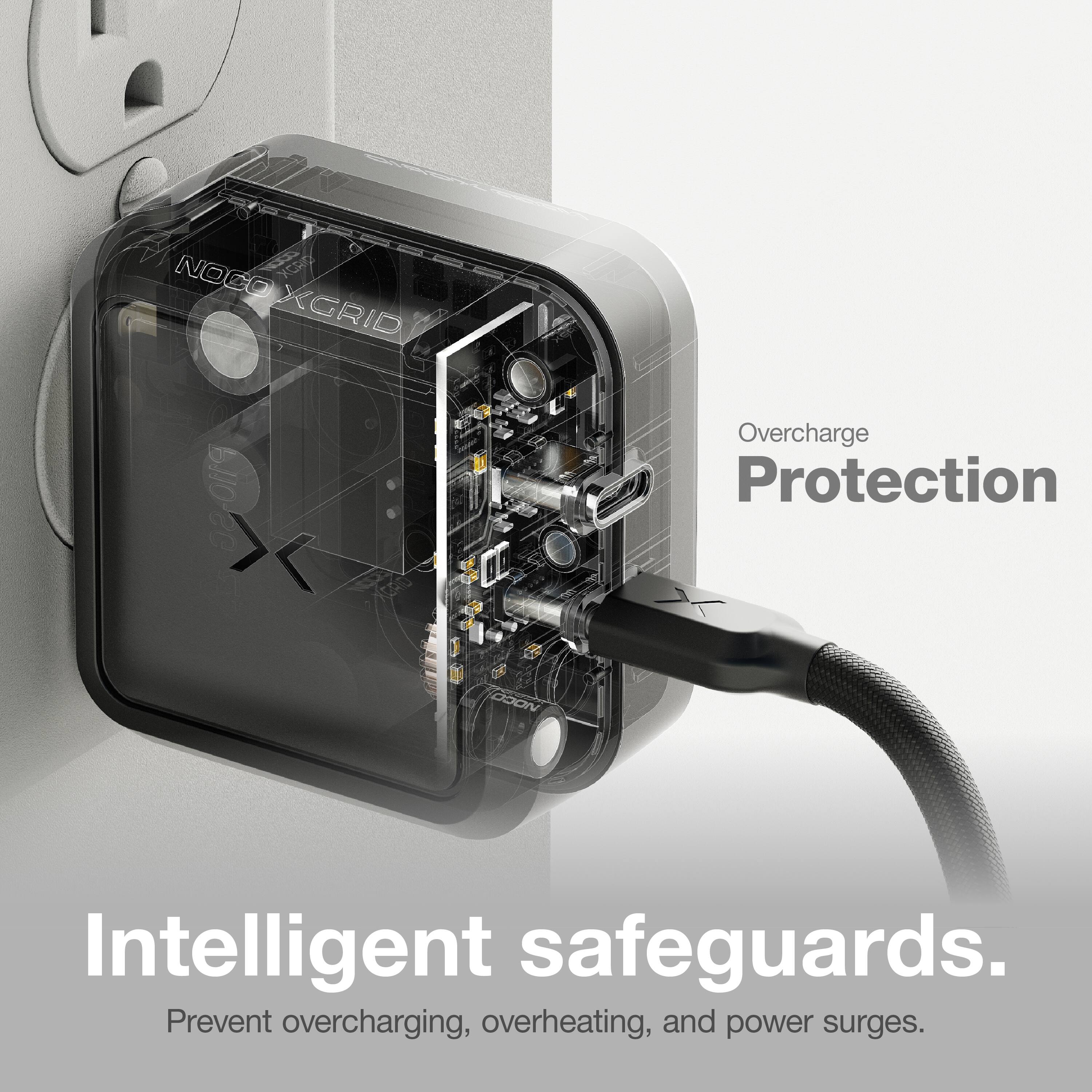 NOCO XGRID

Overcharge Protection

Intelligent safeguards.
Prevent overcharging, overheating, and power surges.