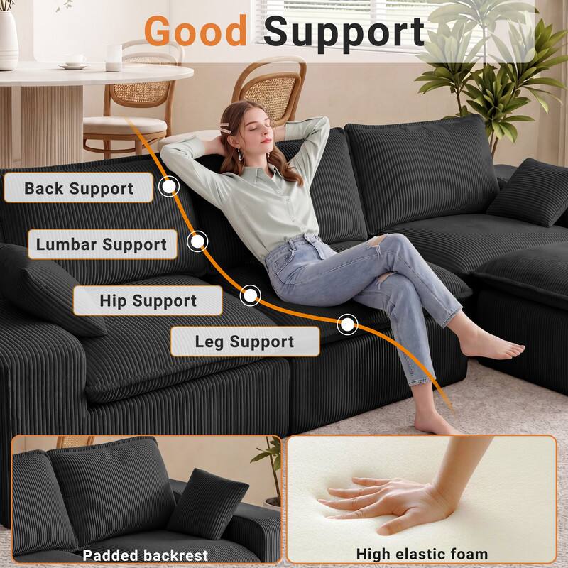 VA Good Support Back Support Lumbar Support Hip Support Leg Support Padded backrest High elastic foam