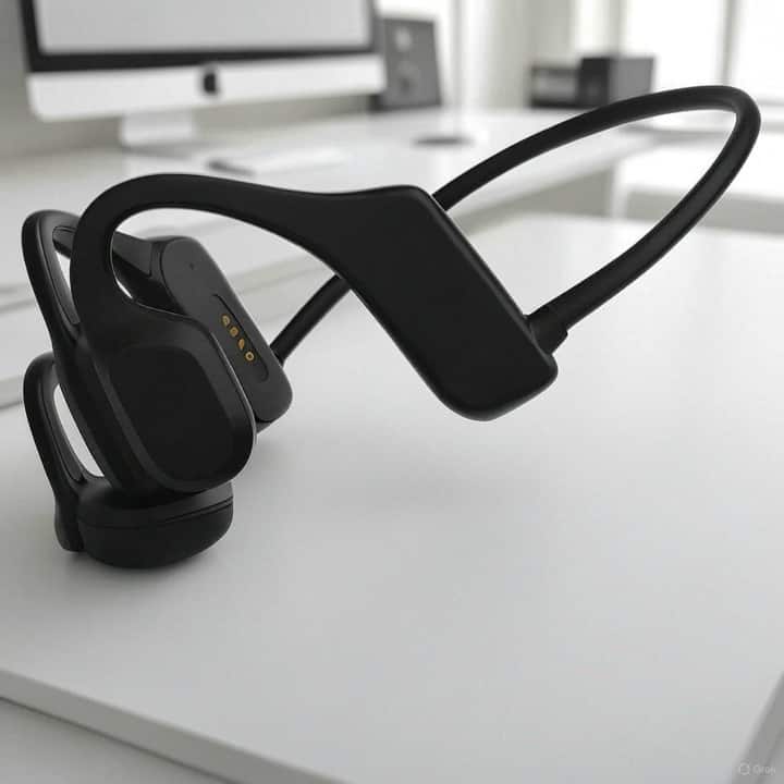 Zell Electronics - Open Ear Bone Conduction Wireless Headphones with ENC Mic, 7H Battery, for Sports & Daily Use - Black