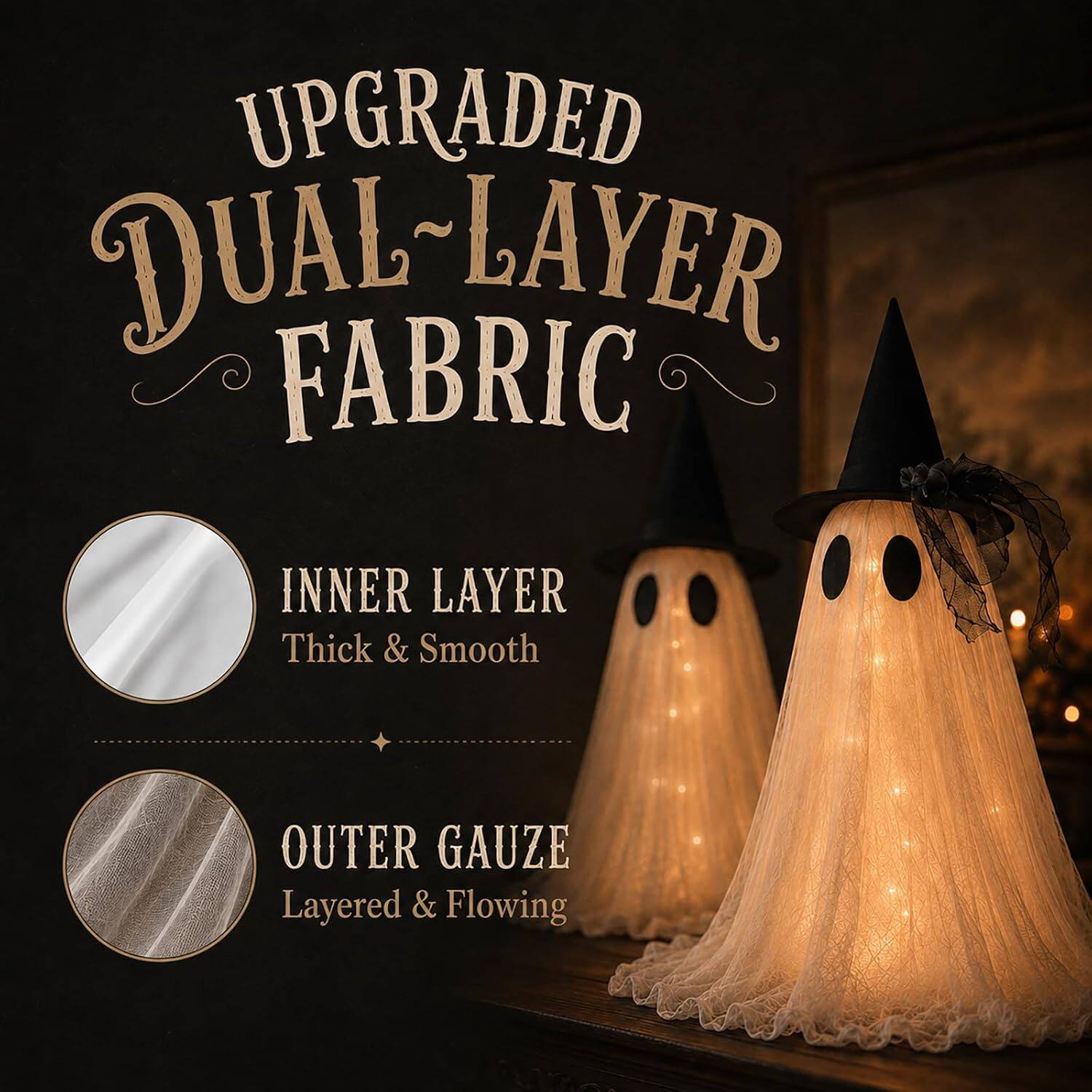 UPGRADED DUAL-LAYER FABRIC

INNER LAYER
Thick & Smooth

OUTER GAUZE
Layered & Flowing