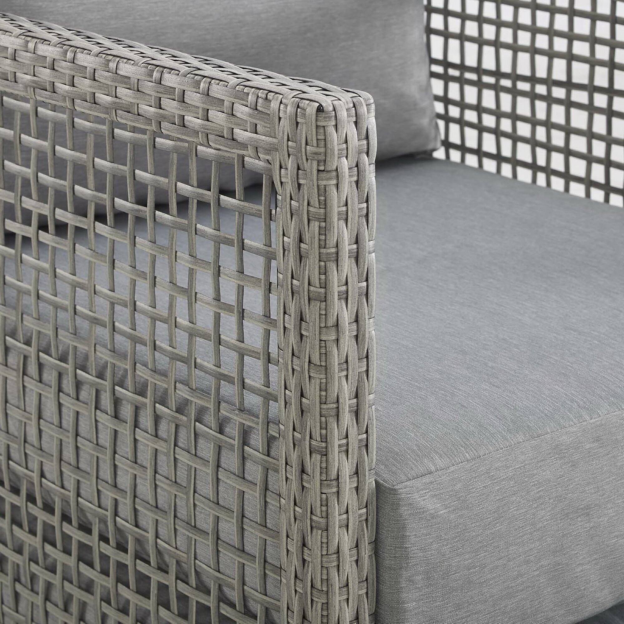 Alt View 4. Modway - Aura Rattan Outdoor Patio Armchair by Modway - Gray Gray.
