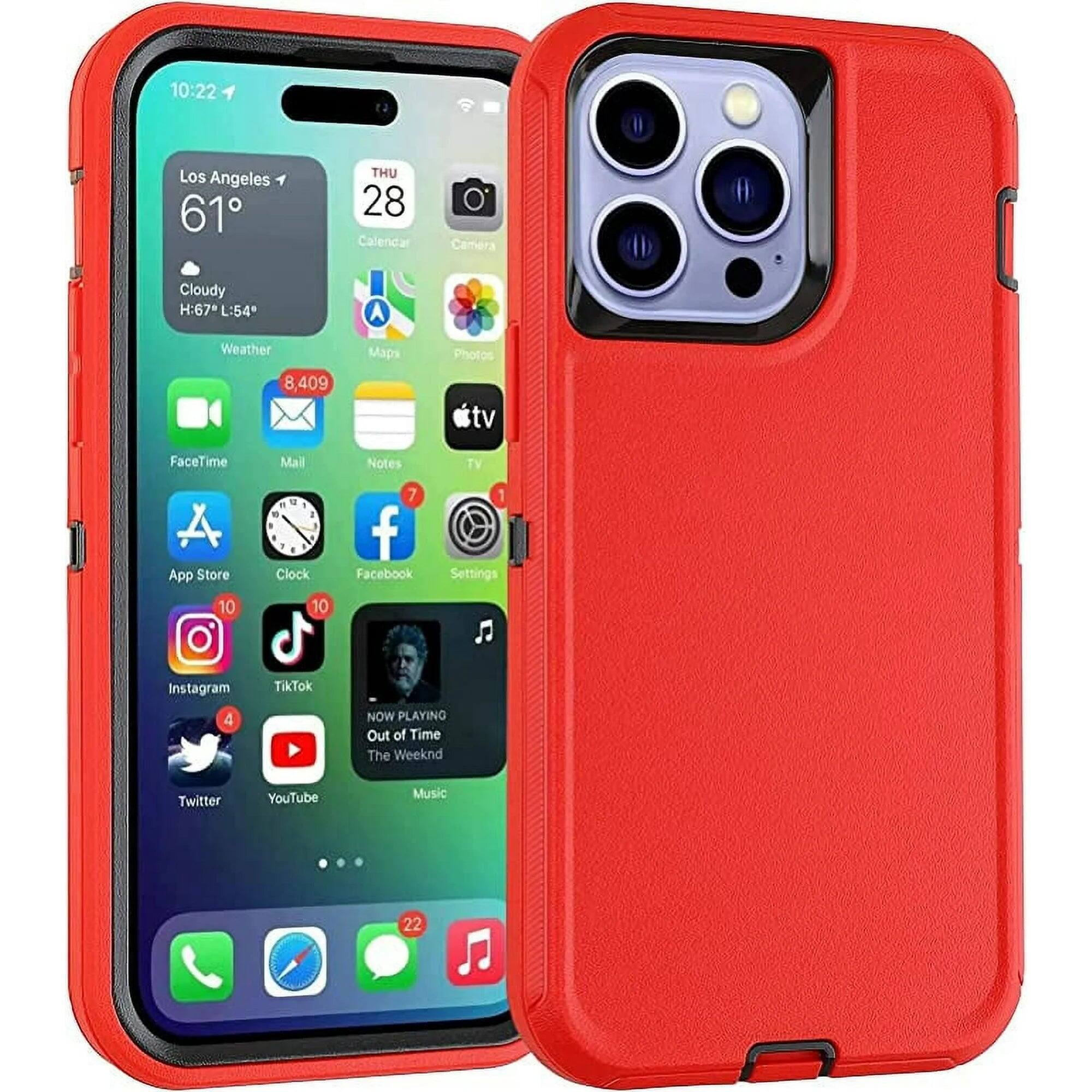 Entronix - iPhone 14 Pro Case - Heavy Duty Triple-Layer Protection - Red