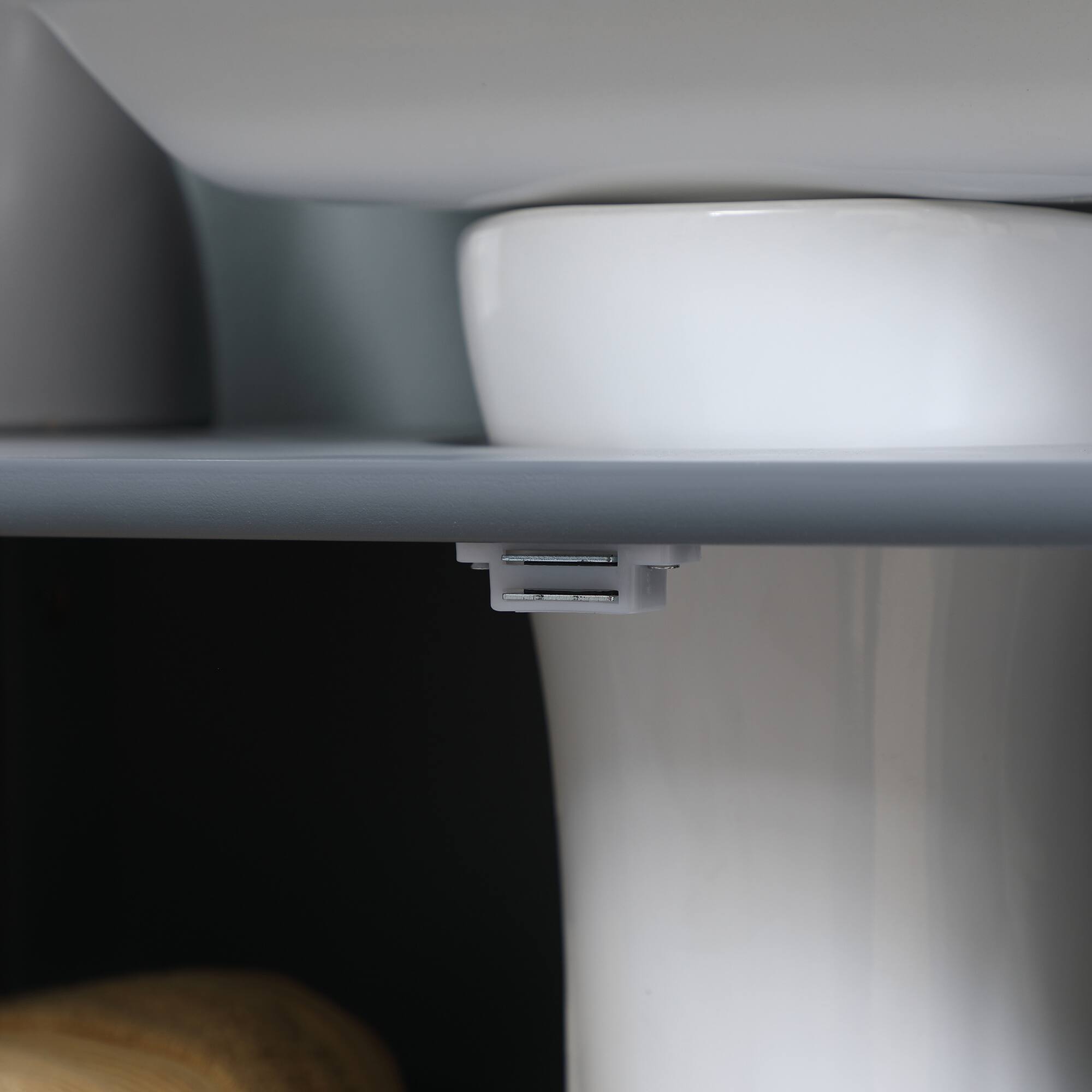 Alt View 8. Homcom - Under Sink Bathroom Cabinet w/ 2 Doors & Shelf, Pedestal Vanity - Gray.