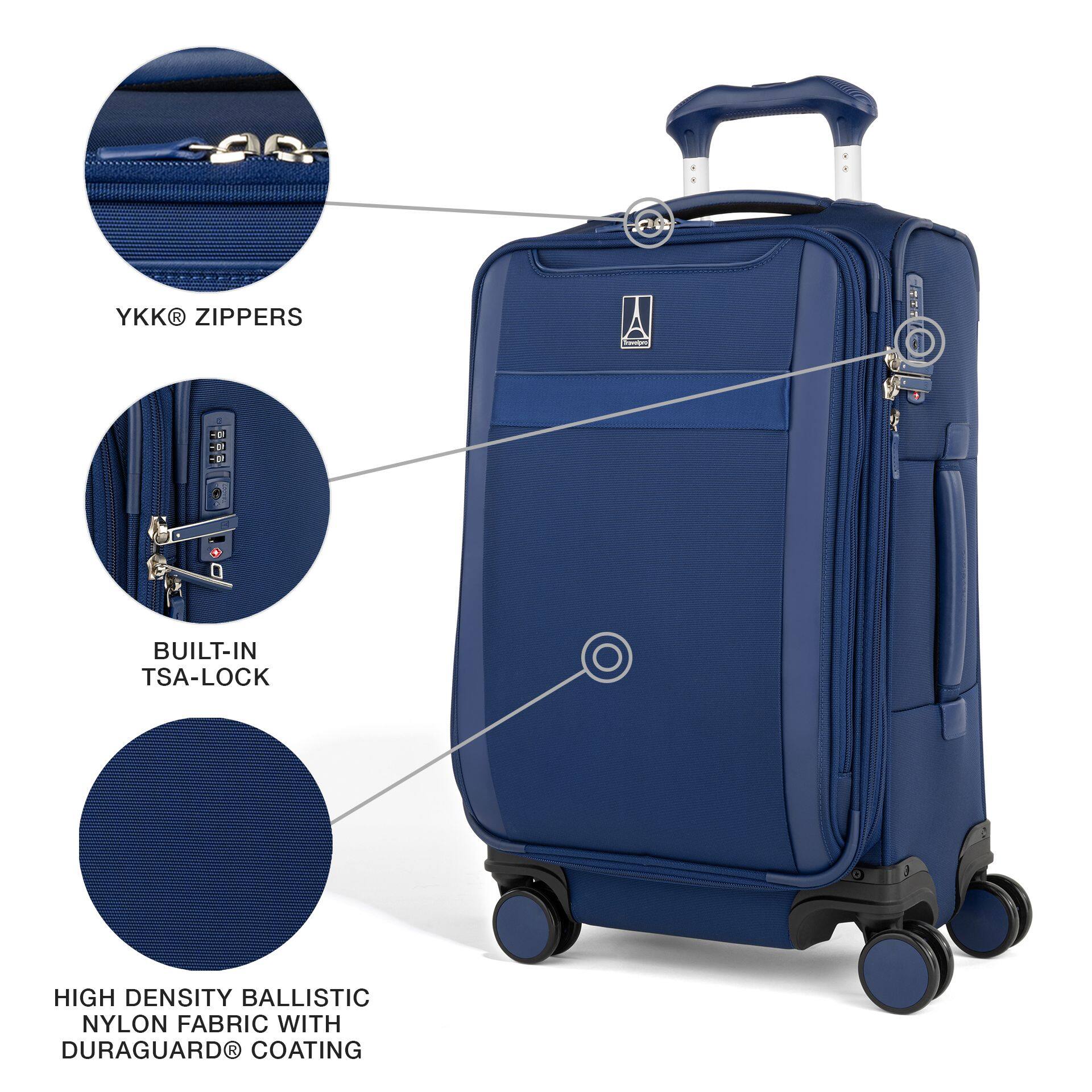 2R ne YKK ZIPPERS - BUILT-IN TSA-LOCK HIGH DENSITY BALLISTIC NYLON FABRIC WITH DURAGUARD COATING