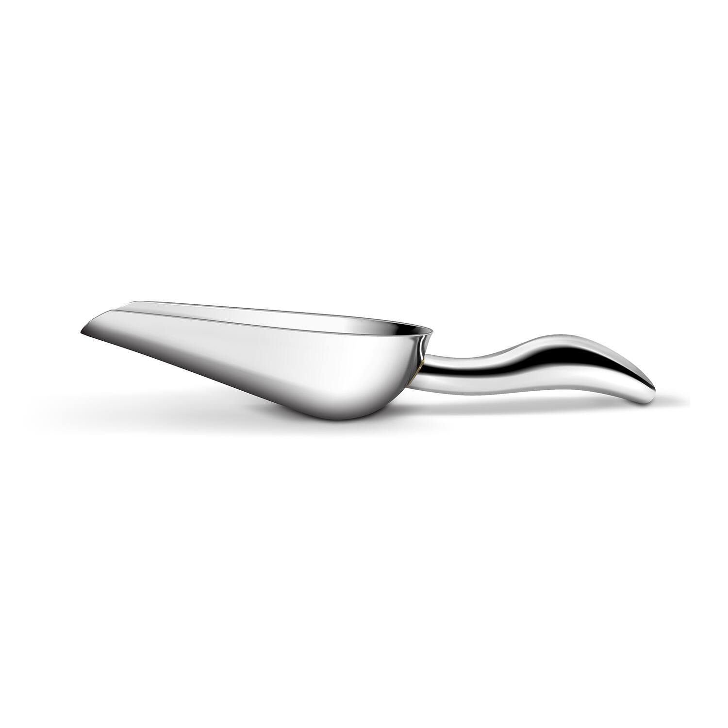 Angle. Malletson - Ice Scoop Stainless Steel Ergonomic Handle for Bars and Kitchens - Dishwasher Safe.