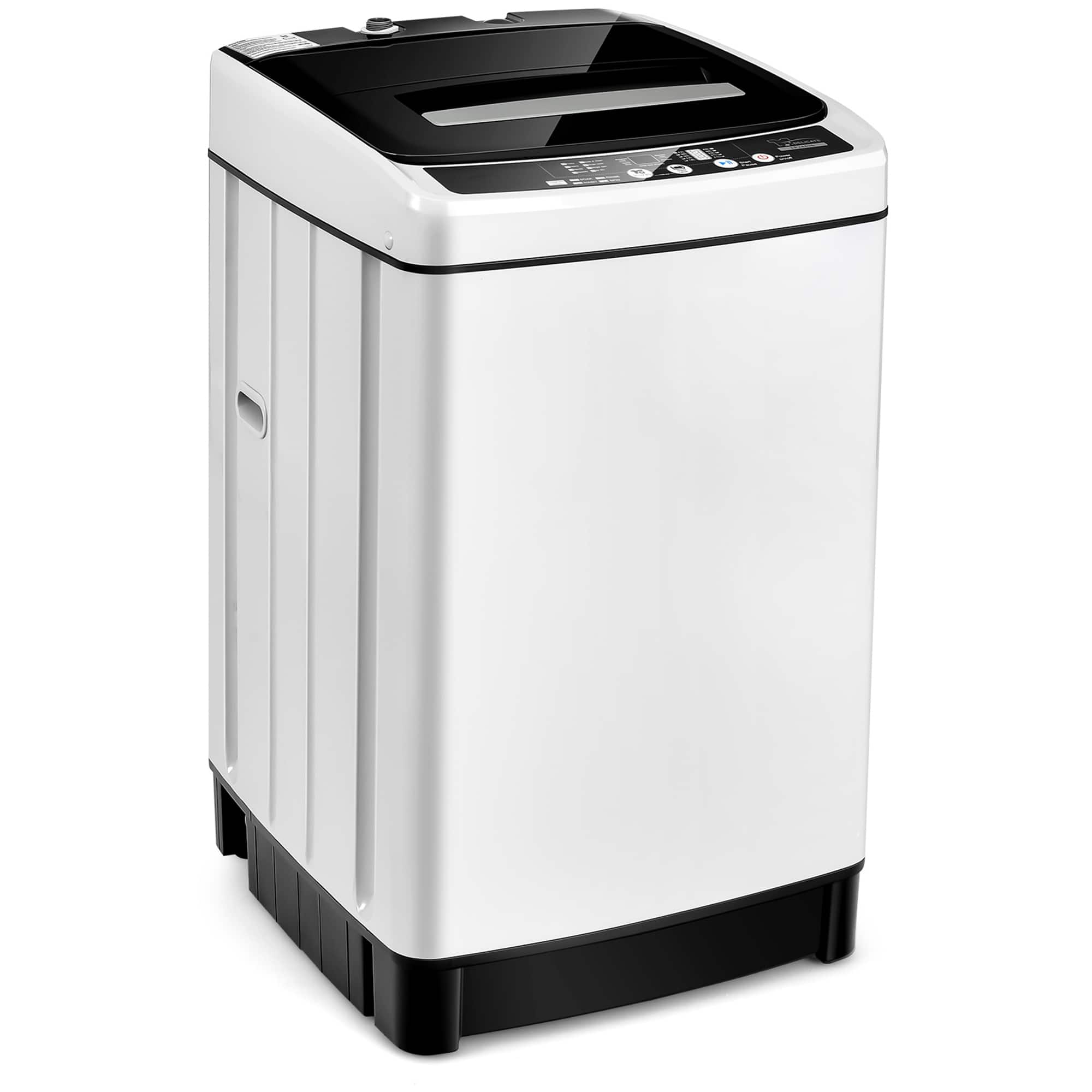 Front. Gymax - Gymax Compact Full-automatic Washing Machine & Dryer w/ 11 lbs Capacity White - White.