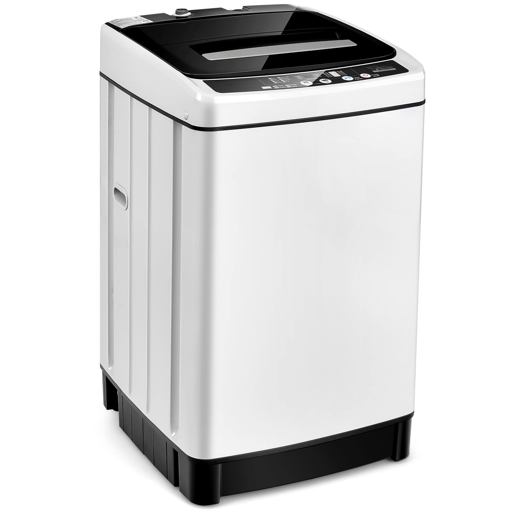 Front. Gymax - Gymax Compact Full-automatic Washing Machine & Dryer w/ 11 lbs Capacity White - White.
