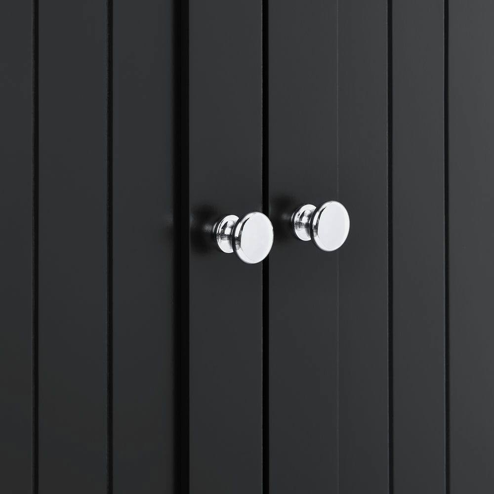 Left. Kadyn - Corner cabinet with Doors and Shelves, Free Standing Storage Cabinet for Kitchen, Living Room, Bathroom, Black - Black.