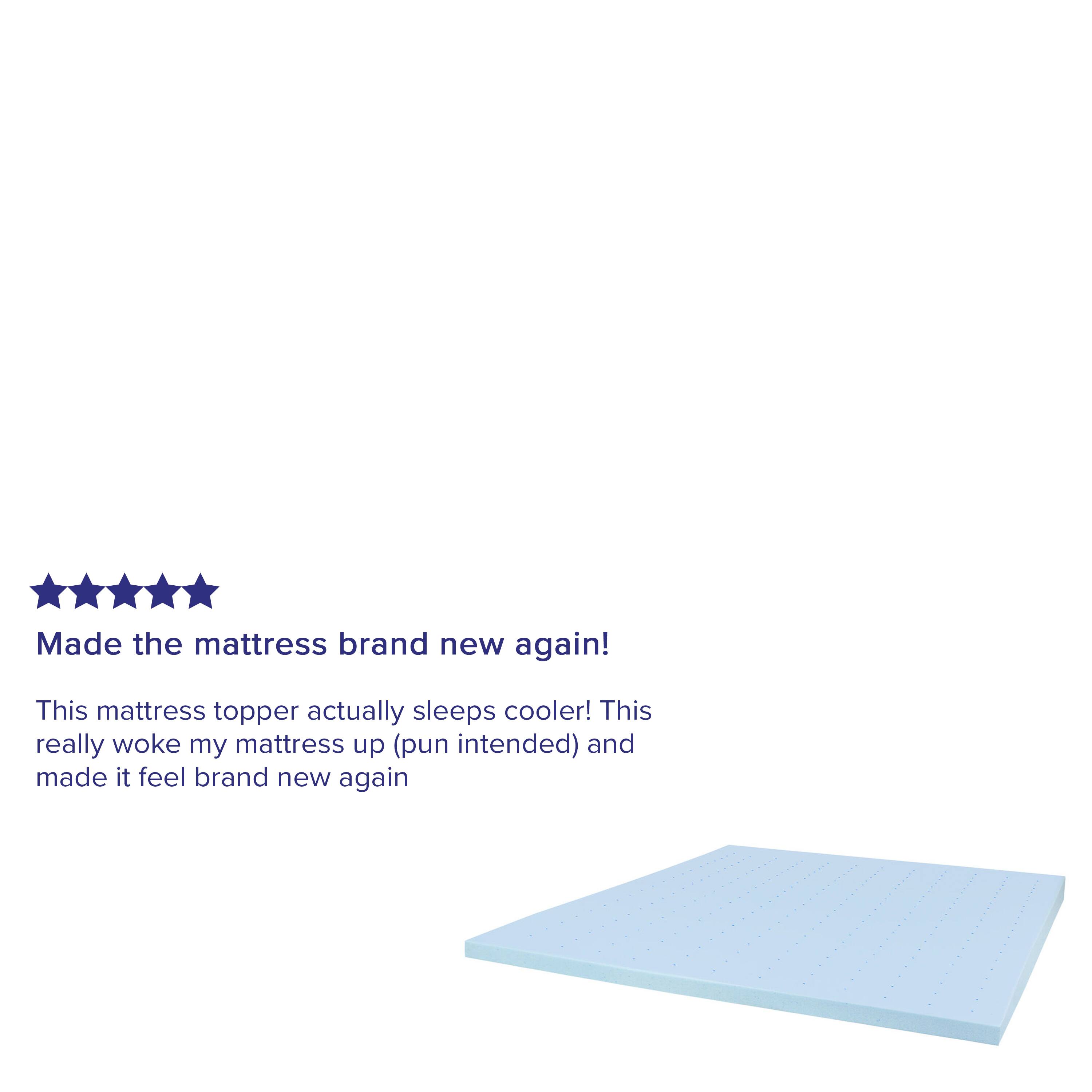 Made the mattress brand new again!  
This mattress topper actually sleeps cooler! This really woke my mattress up (pun intended) and made it feel brand new again