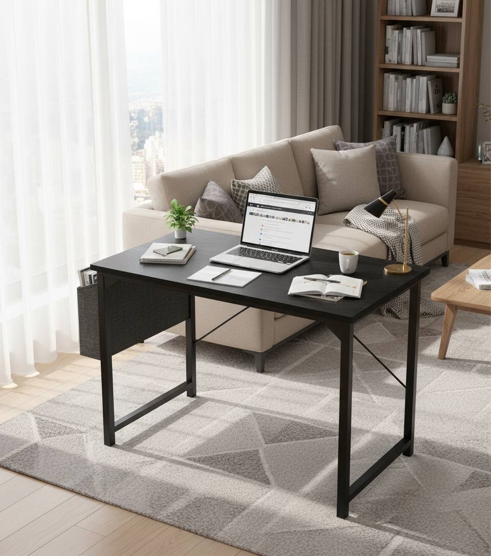 Alt View 5. AOITUN - Small Computer Office Desk 40 Inch for Dorm and Home Office, Compact and Versatile Workstation for Daily Use - Black.