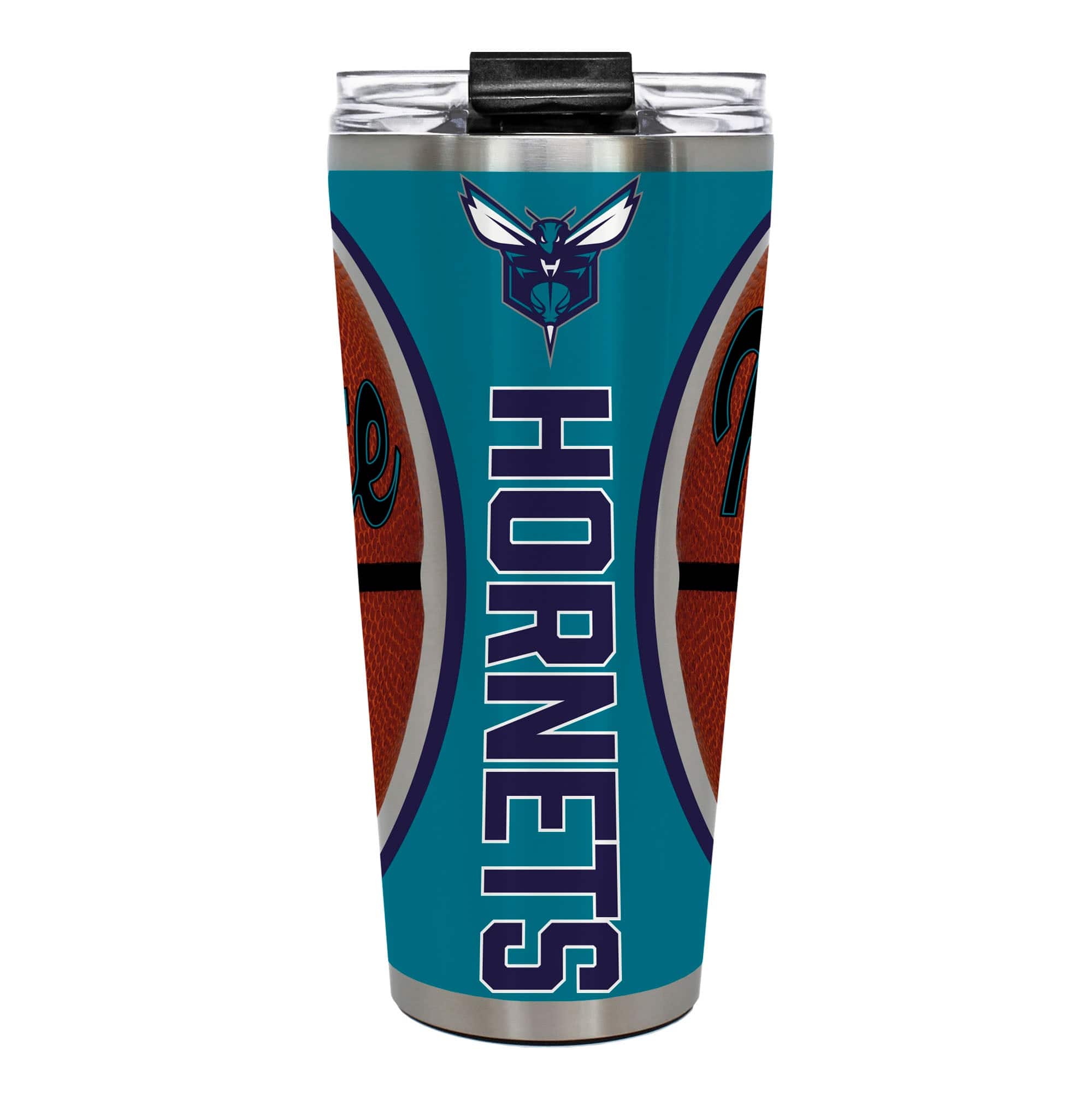 Great American Products - Charlotte Hornets 32oz. Big Slim Game Ball Travel Tumbler - Brown