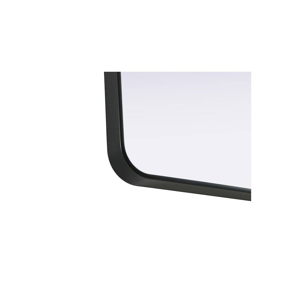 Back. Elegant Decor - Contour Metal Rectangle Mirror 30x40 in Black - Black.