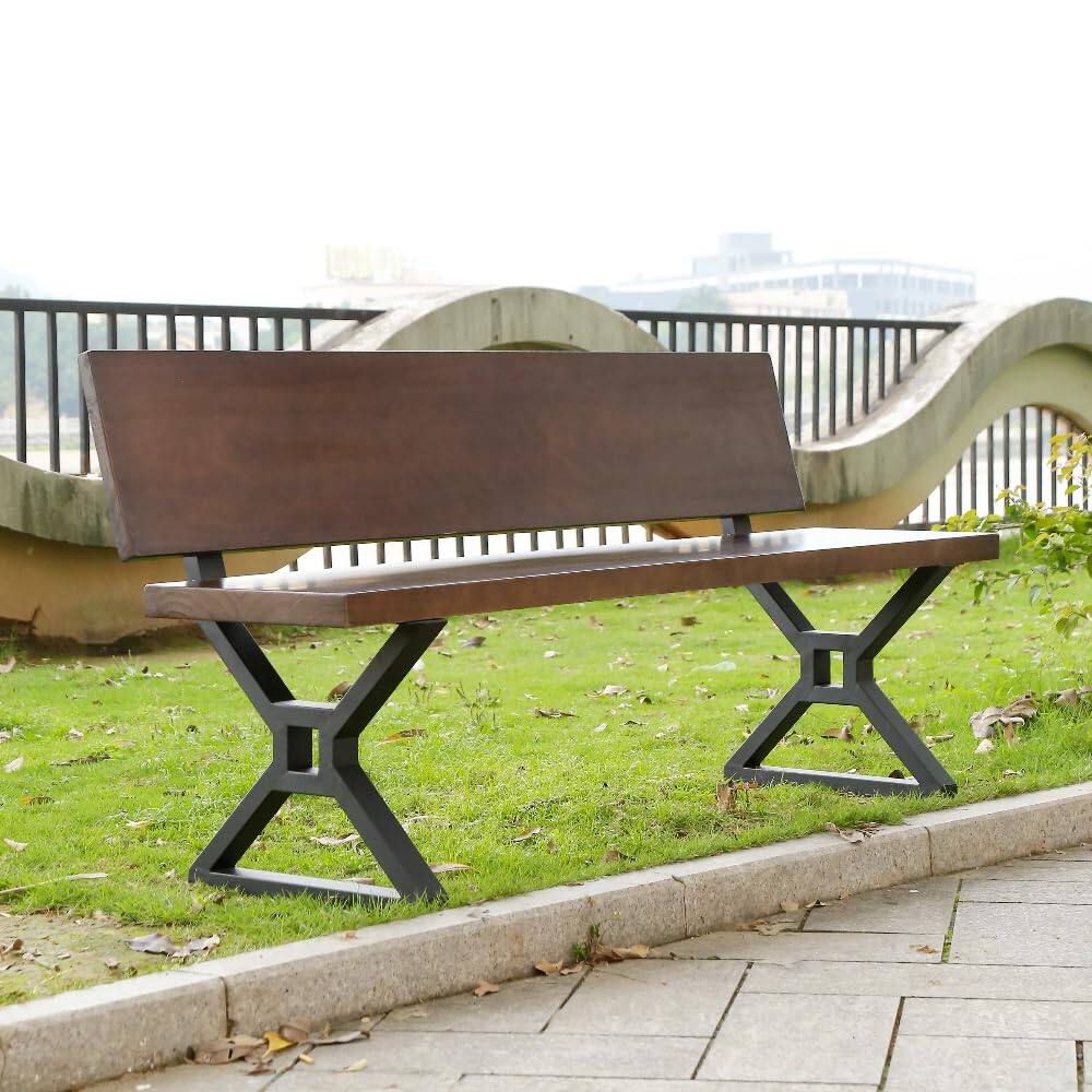 Back. JETRANSPORT - 16 Inch Metal Bench Backrest Bracket Set Of 2 Ideal For Diy Projects With Butcher Block Countertops And Wood - G 1.