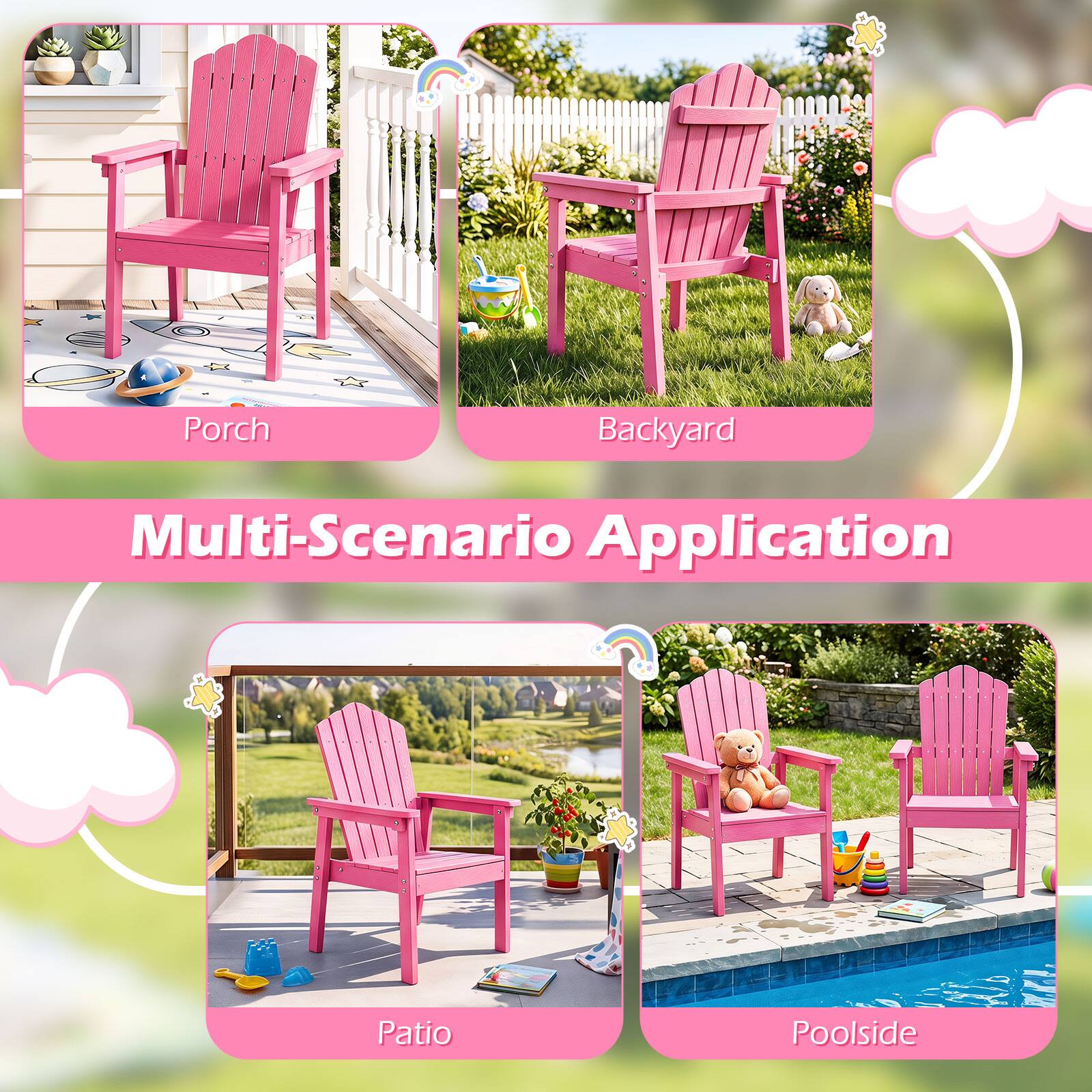 Porch  
Backyard  
Multi-Scenario Application  
Patio  
Poolside