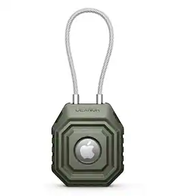 Dexnor - Case for Apple AirTag Holder with Steel Wire Cable, Adventure-Proof Anti-Lost Locking Protective Cover - Army Green