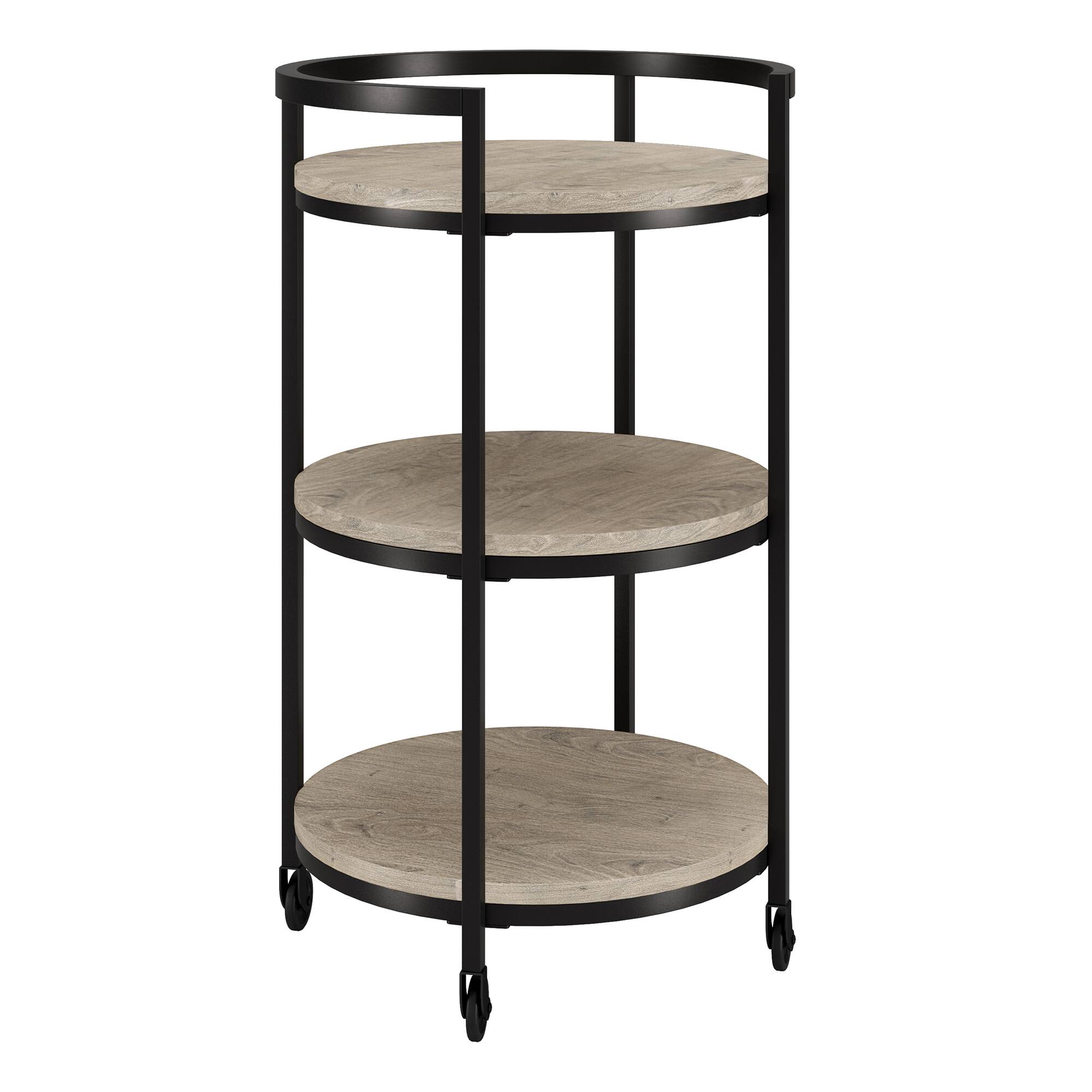 Angle. Camden&Wells - Graham Bar Cart - Antiqued Gray Oak.