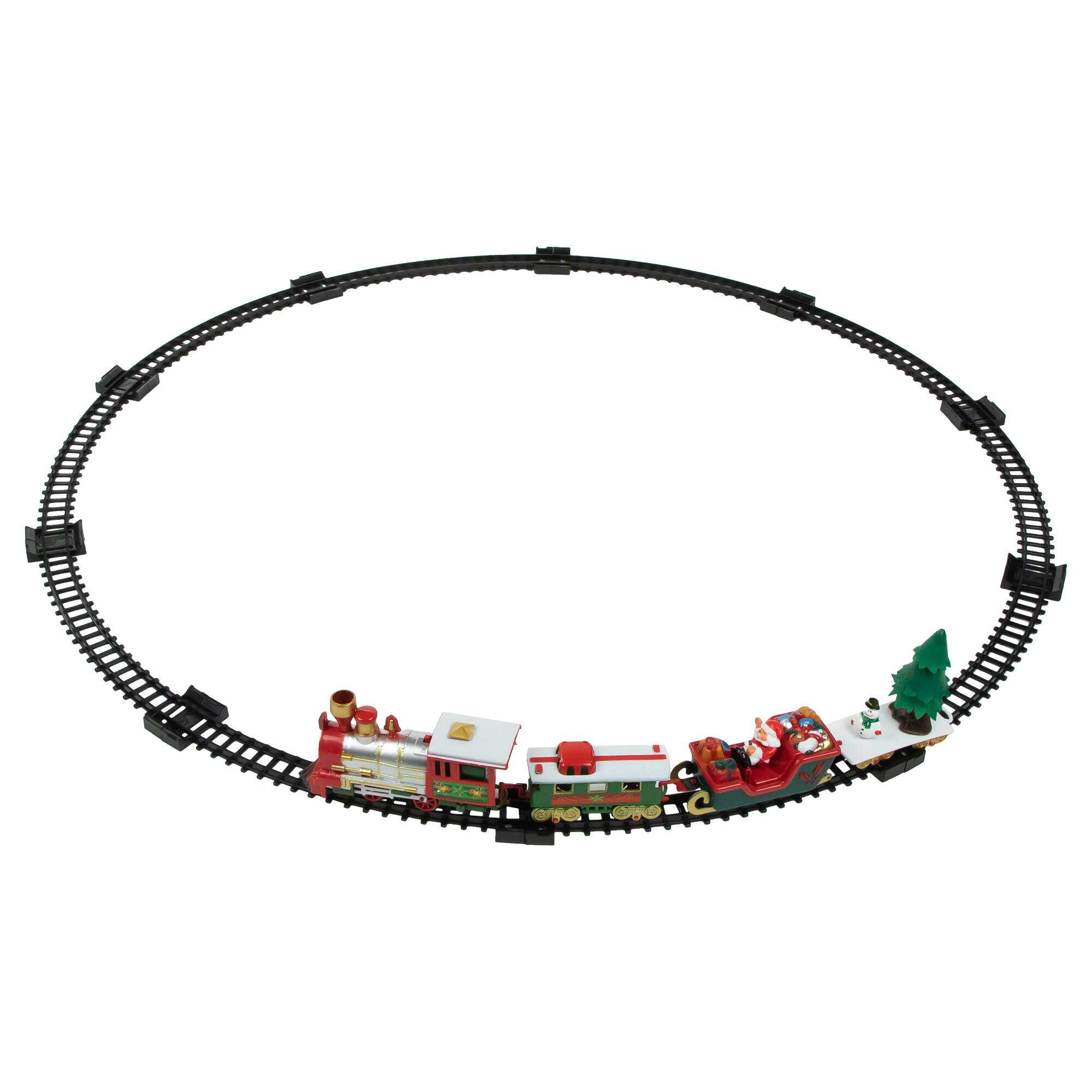 Northlight - 31pc Battery Operated Lighted and Animated Christmas Tree Train Set with Sound - Silver