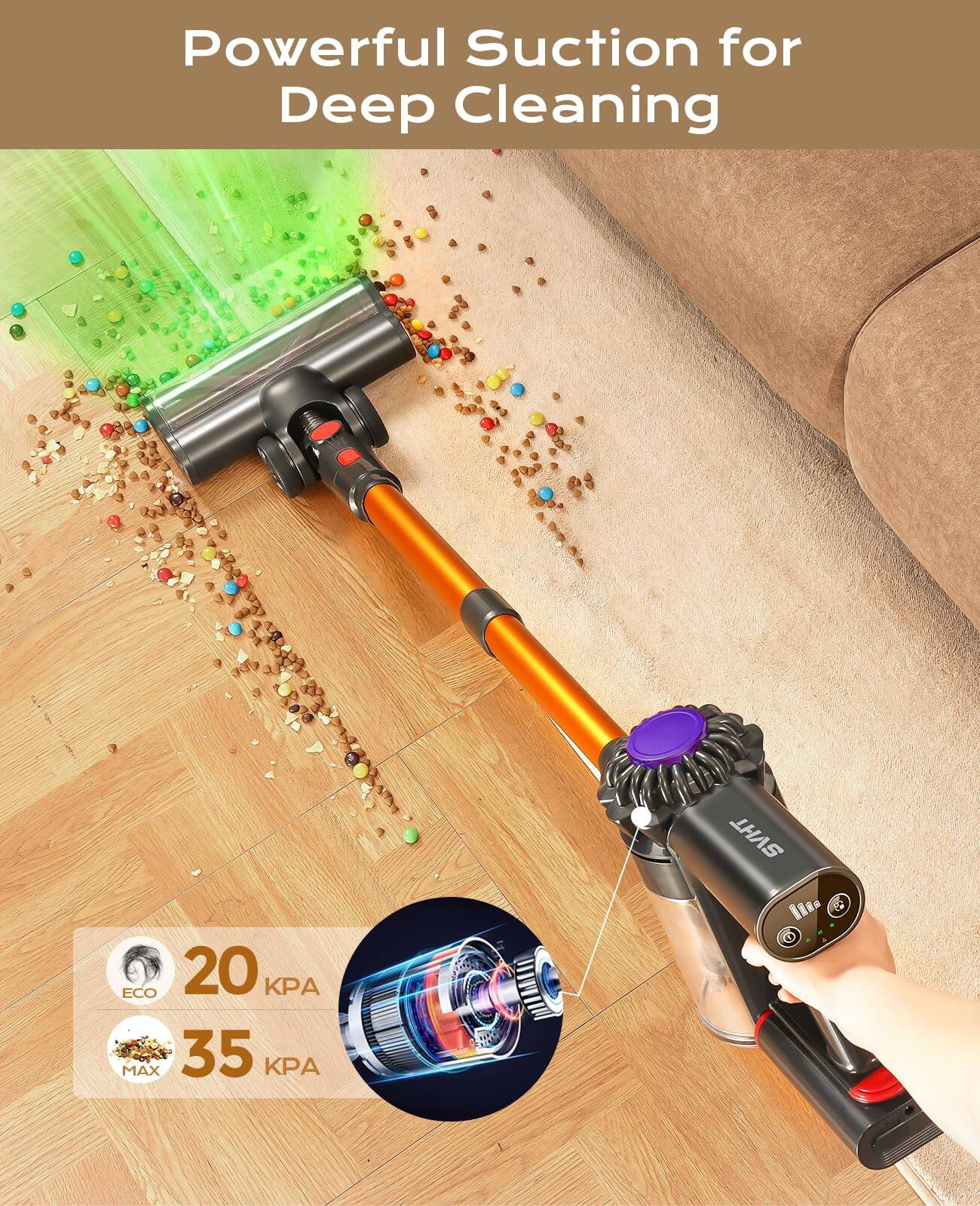 Powerful Suction for Deep Cleaning

ECO 20 KPA
MAX 35 KPA