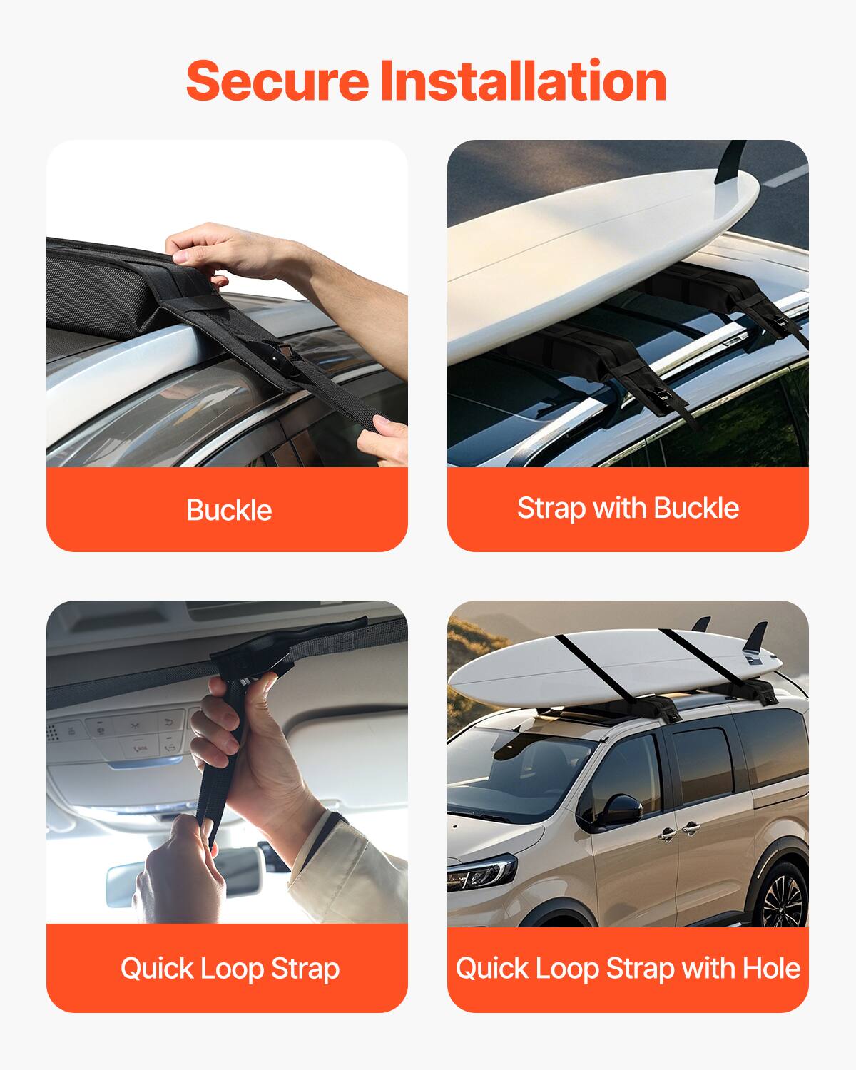 Secure Installation

- Buckle
- Strap with Buckle
- Quick Loop Strap
- Quick Loop Strap with Hole
