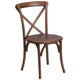 Alamont Home - Hercules Stackable Wood Cross Back Chair - Dining Room Seating - Pecan