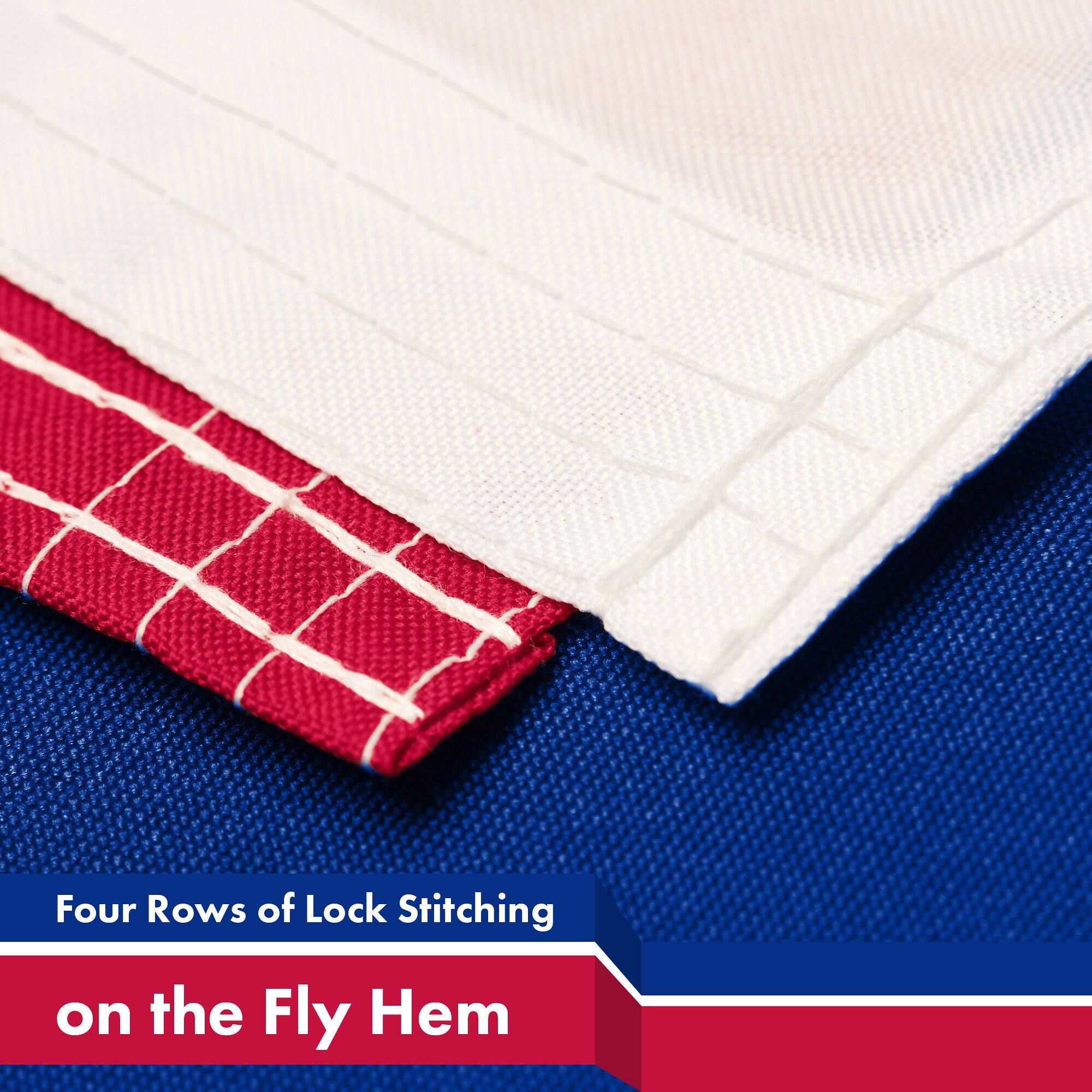 Four Rows of Lock Stitching on the Fly Hem