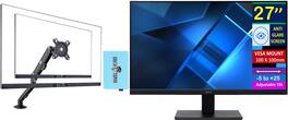 Acer - Vero V7 V277 E 27" FHD IPS Monitor, Anti-Glare, Color (UM.HV7AA.E01) w/DKZ Hub & Ergoflexy Single Mount Arm - Black