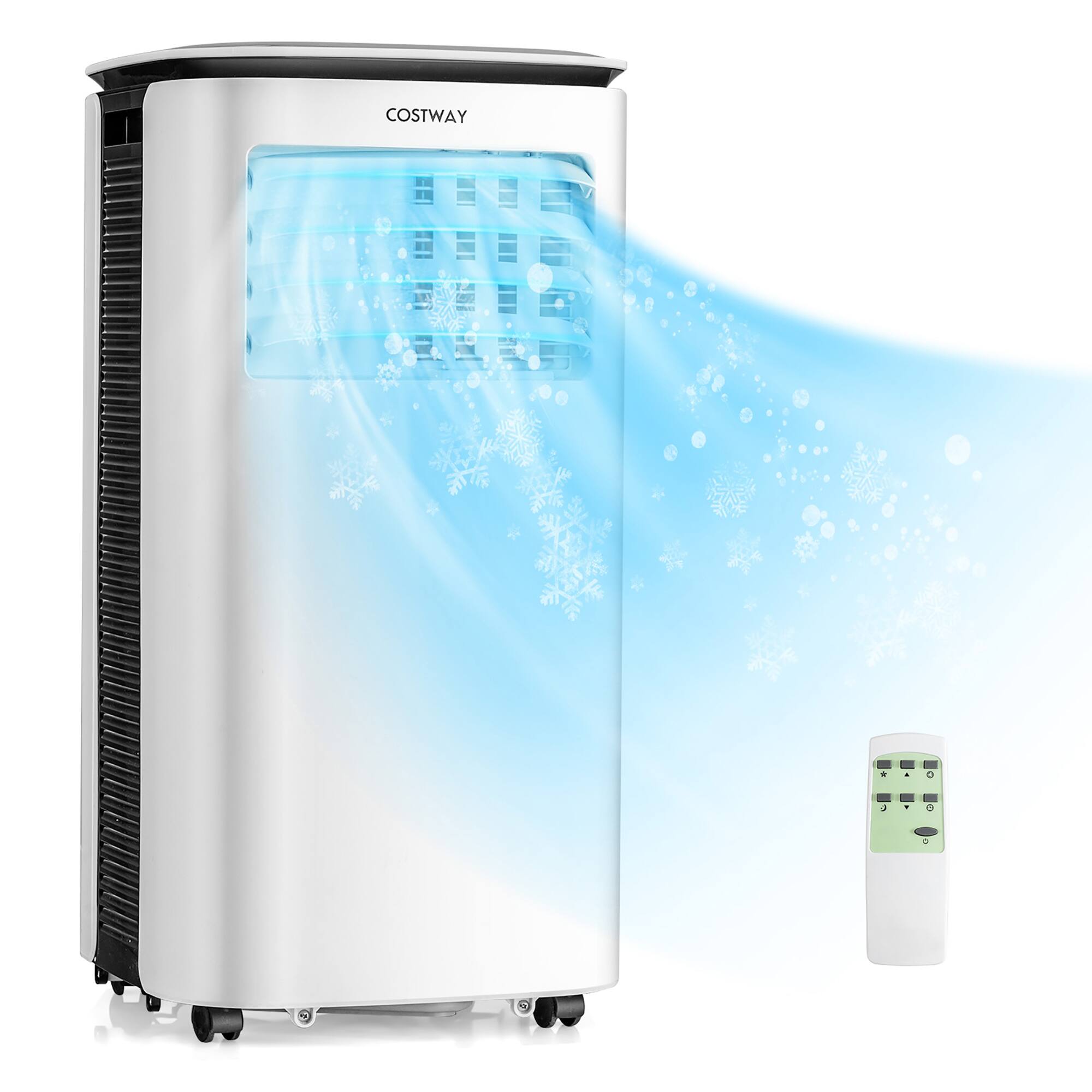 Front. Costway - 6500 BTU Air Cooler 3 in 1 Portable Air Conditioner Cools up to 350 sq.ft w/Fan & Dehumidifier - White.