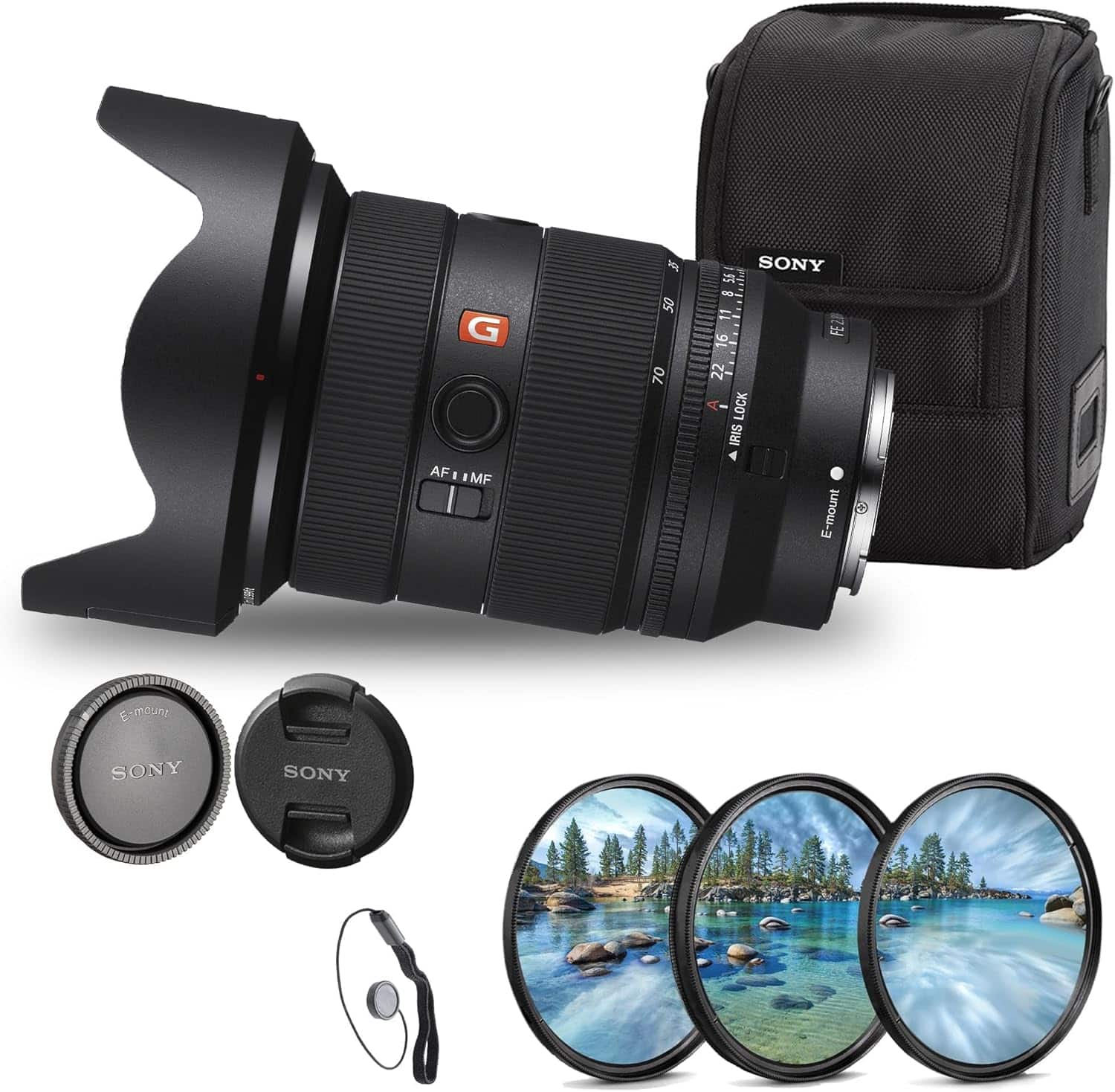 Sony - FE 24-70mm f/2.8 GM II Lens + Filter Kit + Cap Keeper Bundle (International Version) - Black