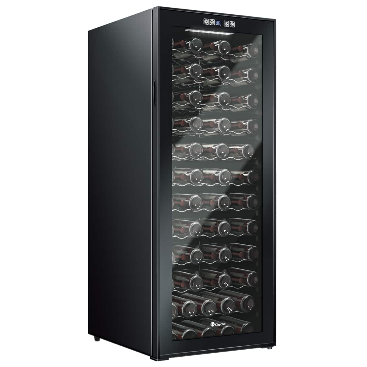 KingChii - 80-Bottle Wine Cooler Refrigerator with Digital Temperature Control - Black