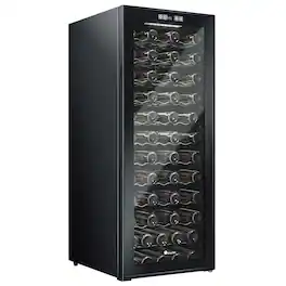 KingChii - 80-Bottle Wine Cooler Refrigerator with Digital Temperature Control - Black