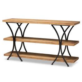 Baxton Studio - Terrell Modern Rustic and Industrial Finished Wood and Finished Metal Console Table - Natural Brown/Black