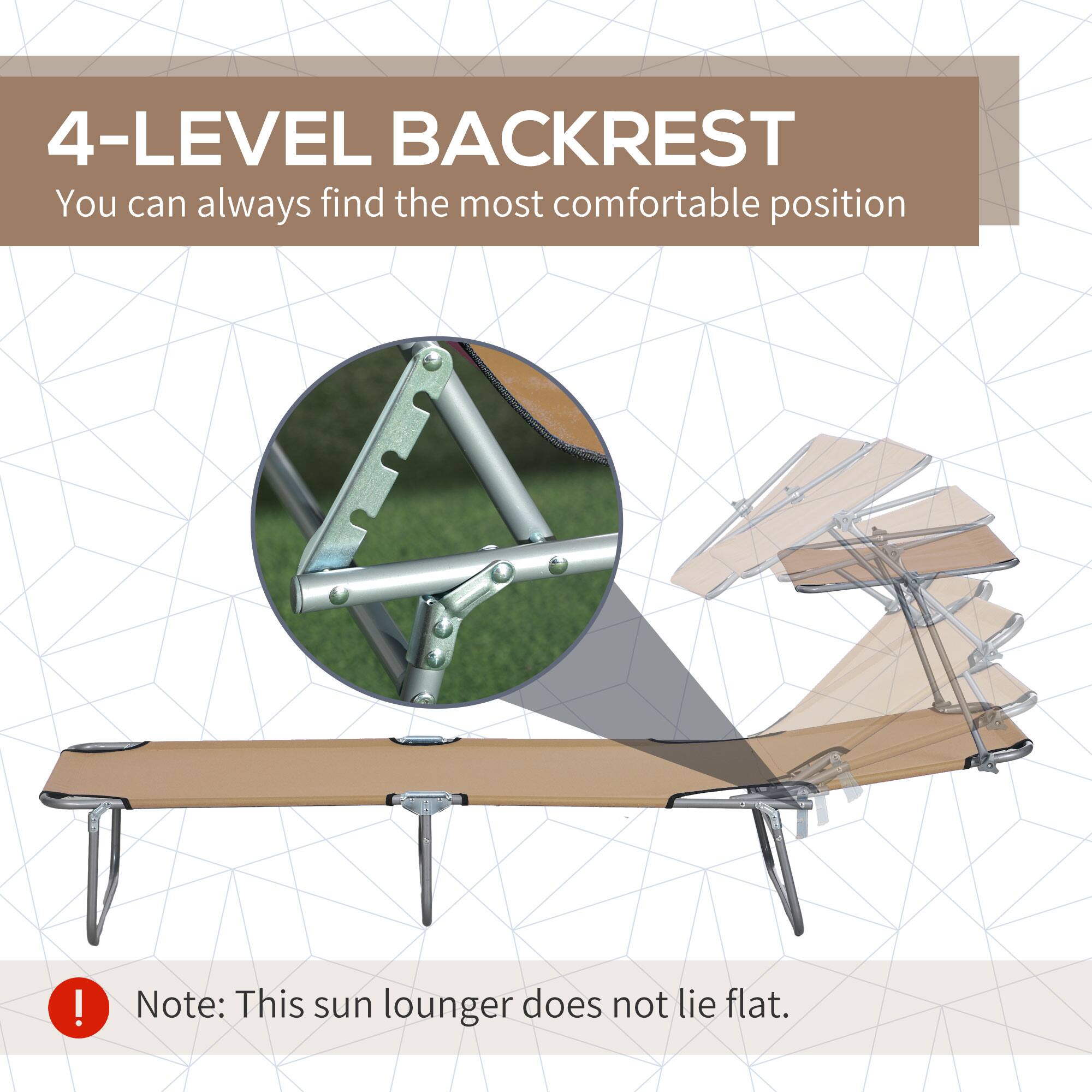 4-LEVEL BACKREST  
You can always find the most comfortable position.

Note: This sun lounger does not lie flat.
