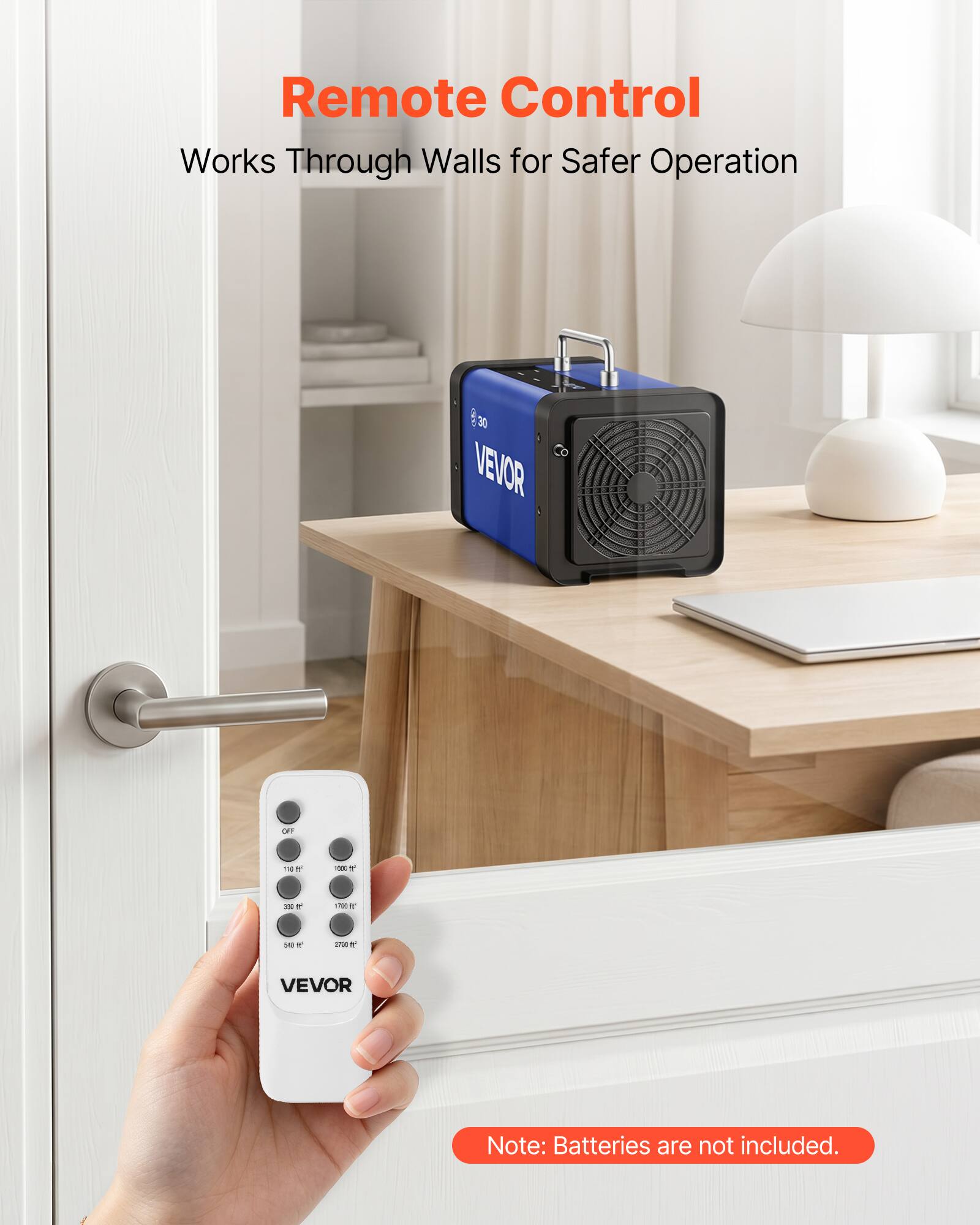 Remote Control Works Through Walls for Safer Operation

AD 30 VEVOR

Note: Batteries are not included.