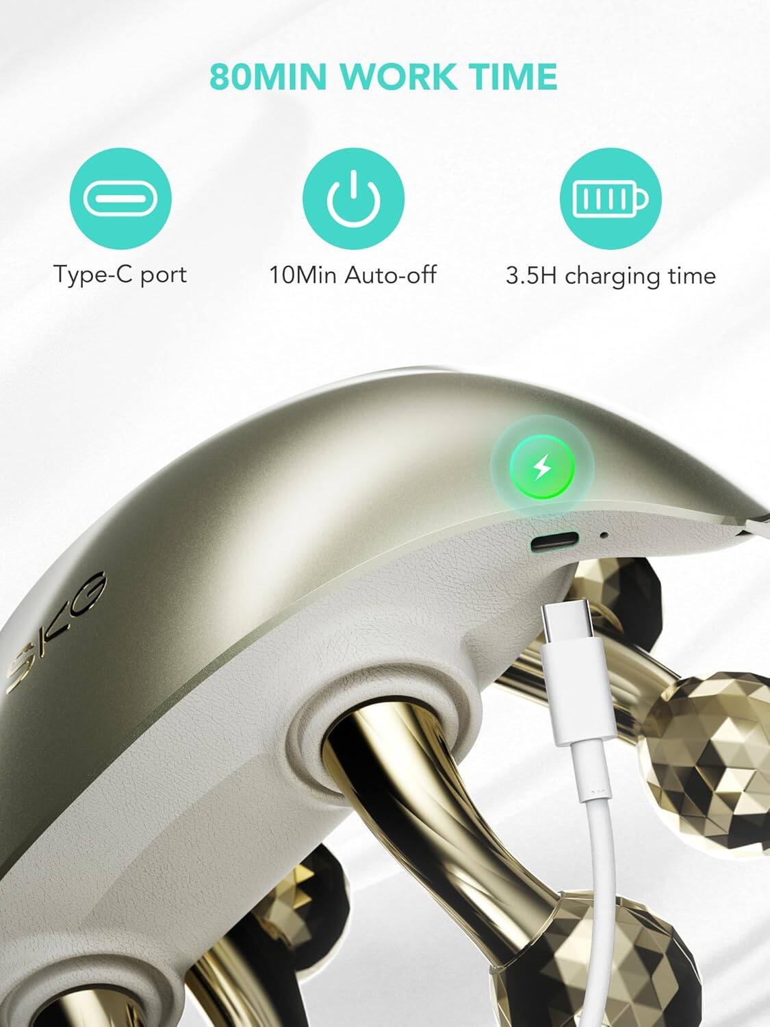 80MIN WORK TIME

- Type-C port
- 10Min Auto-off
- 3.5H charging time