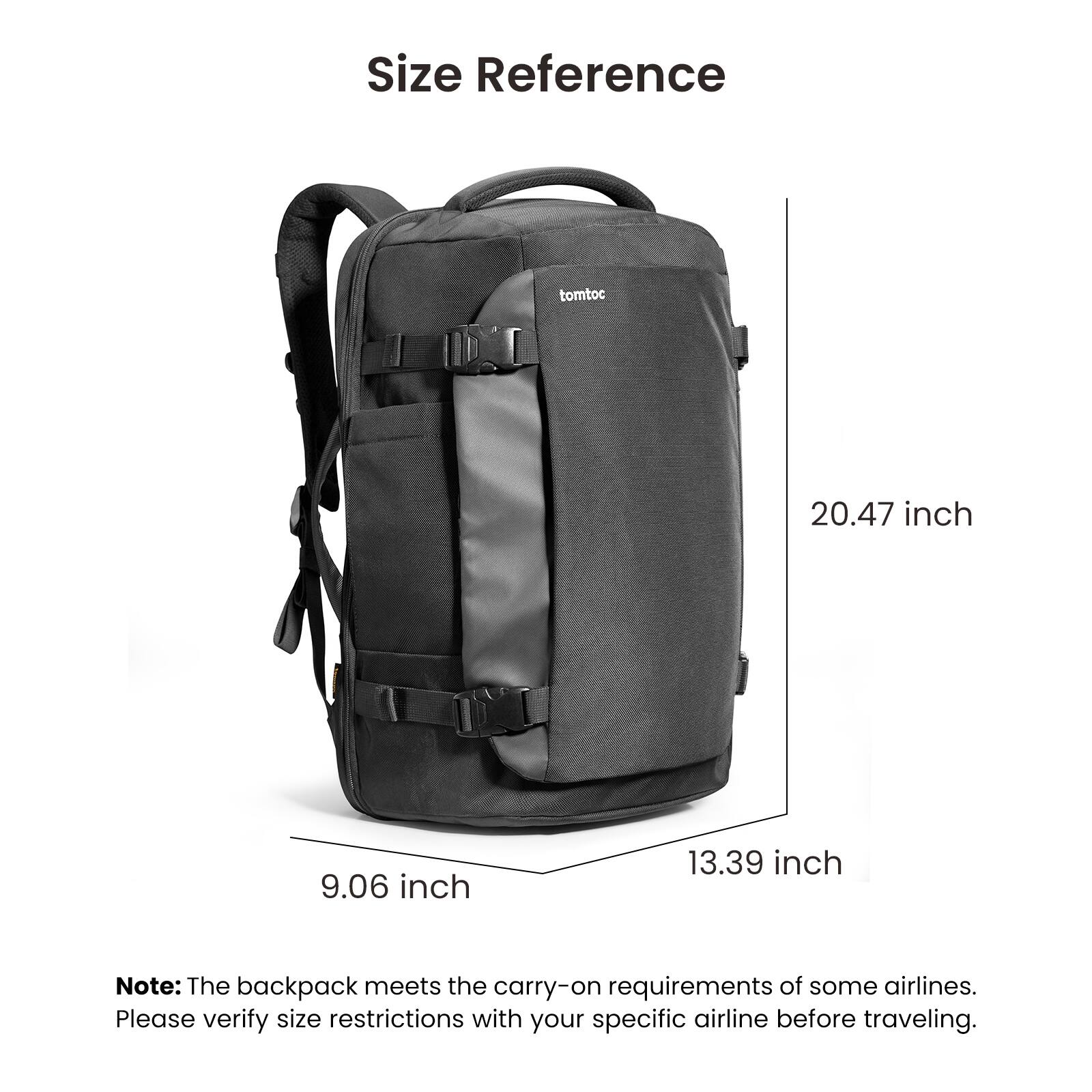 Amazon.com: tomtoc Travel Backpack 40L, TSA Friendly Flight
