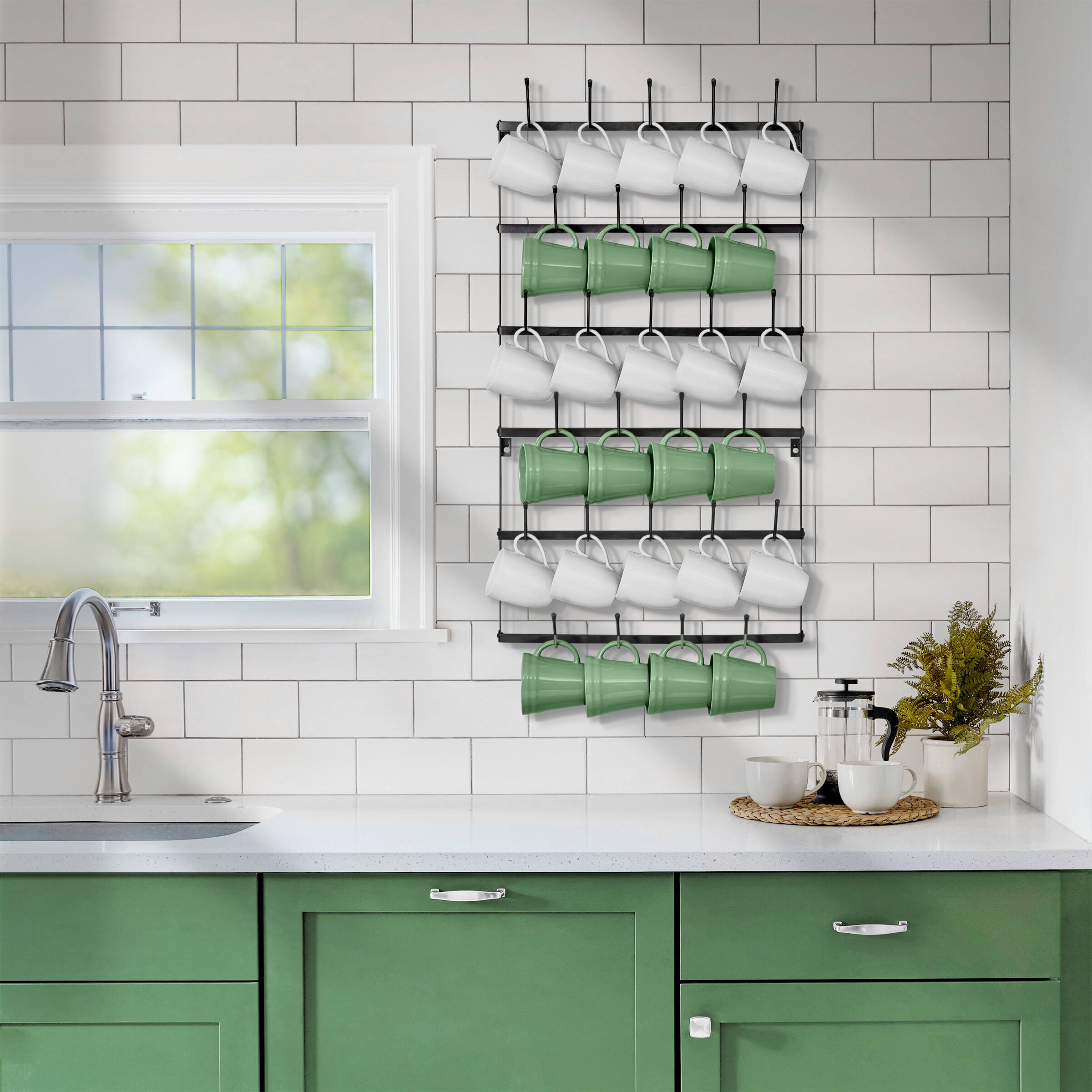 Alt View 1. Sorbus - Sorbus 6-Tier Wall Mounted Metal Mug Holder Rack - Display Organizer for Coffee Mugs, and More - Black.