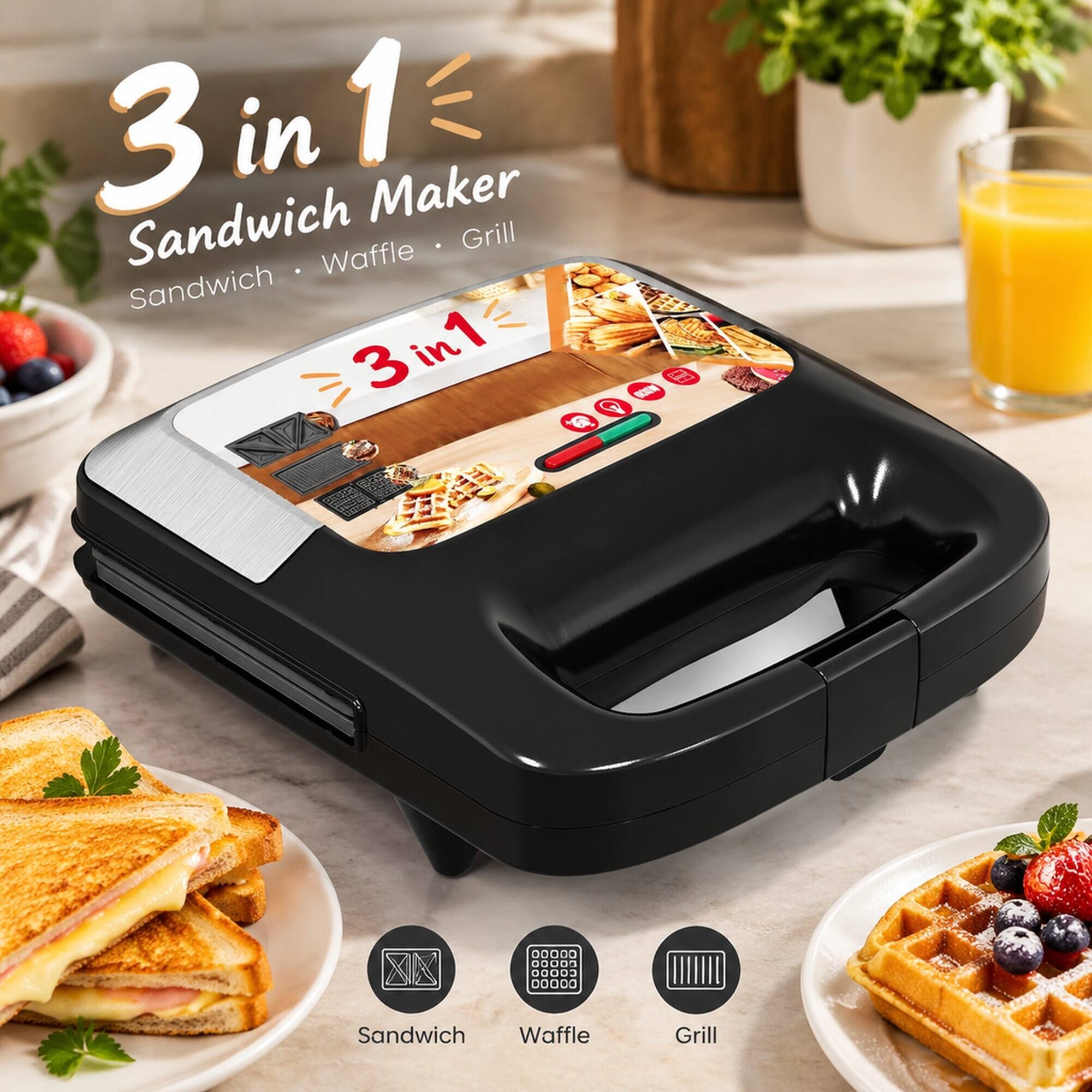 3 in 1 Sandwich Maker Grill  
Waffle Sandwich in 1  
3 = C  
Sandwich Waffle Grill