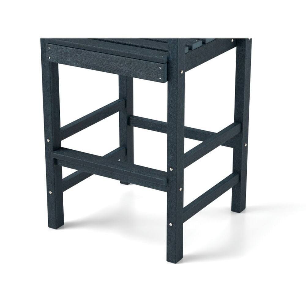 Alt View 5. Pefilos - Patio HDPE Adirondack Bar Chairs Set of 2 with Wide Armrests, Seating & Patio Chair for Outdoor as Garden, Yard, Navy - Blue.