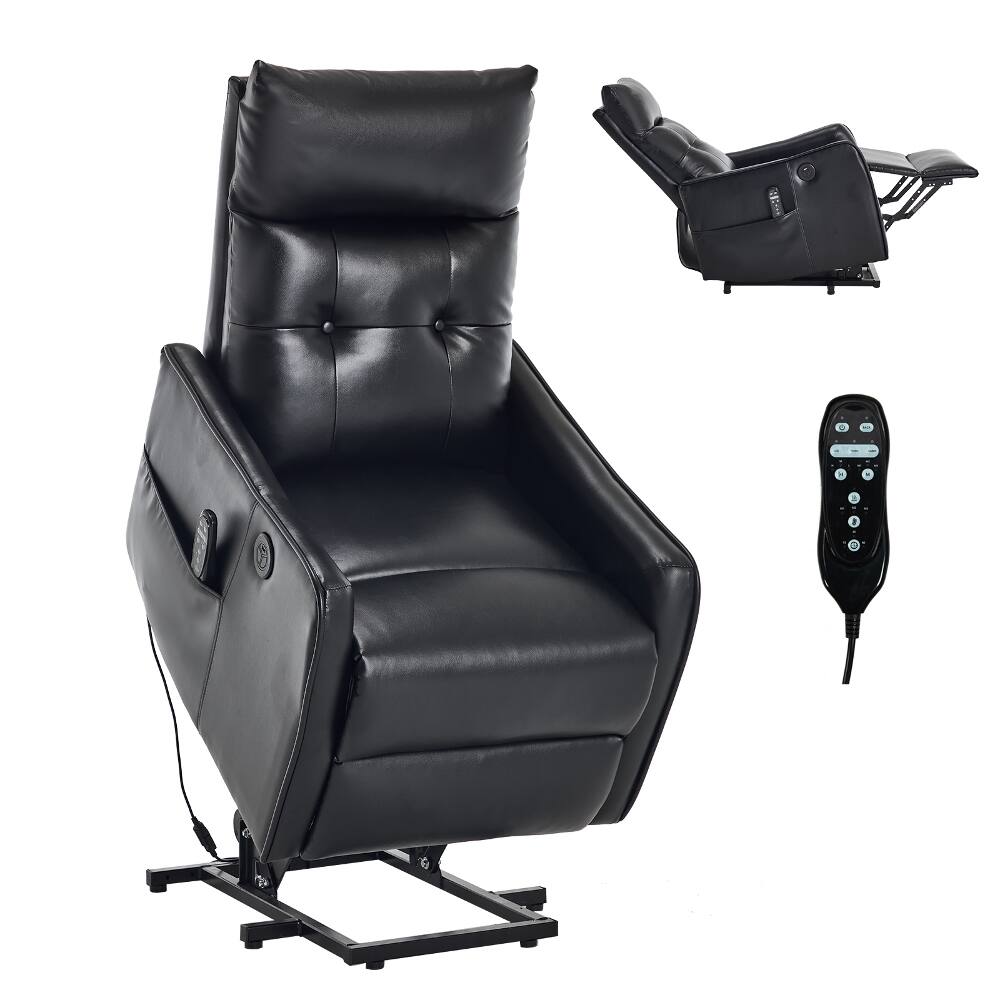 Alt View 8. Ropilly - Ropilly Black Power Lift Recliner Massage and Heat Lift Chair for Elderly - Black.