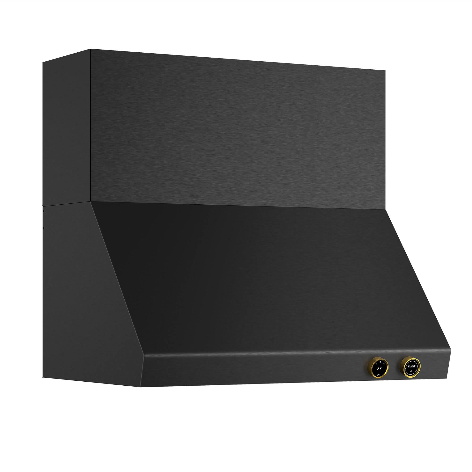 Alt View 5. Kucht - 36 in. 5.2 cu. ft. 6 Burners Dual Fuel Range for Natural Gas in Titanium Stainless Steel + Wall Mount Range Hood - Gemstone with Gold accents.