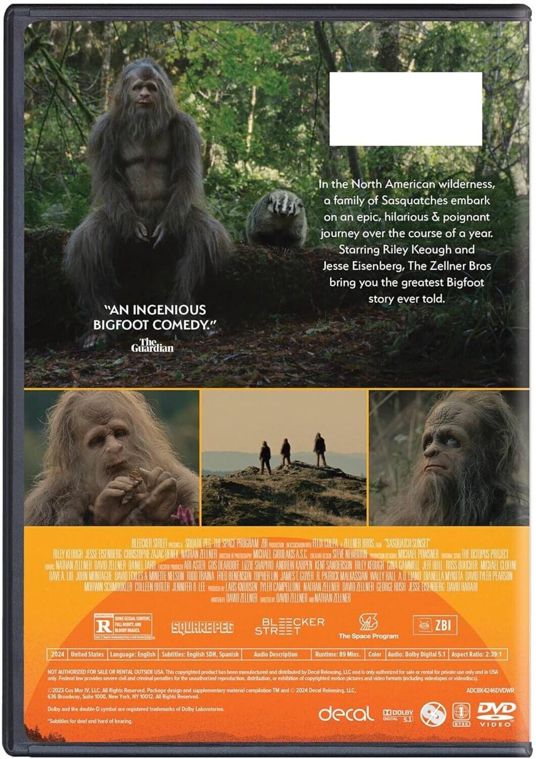 Alt View 1. Sasquatch Sunset   - DVD.
