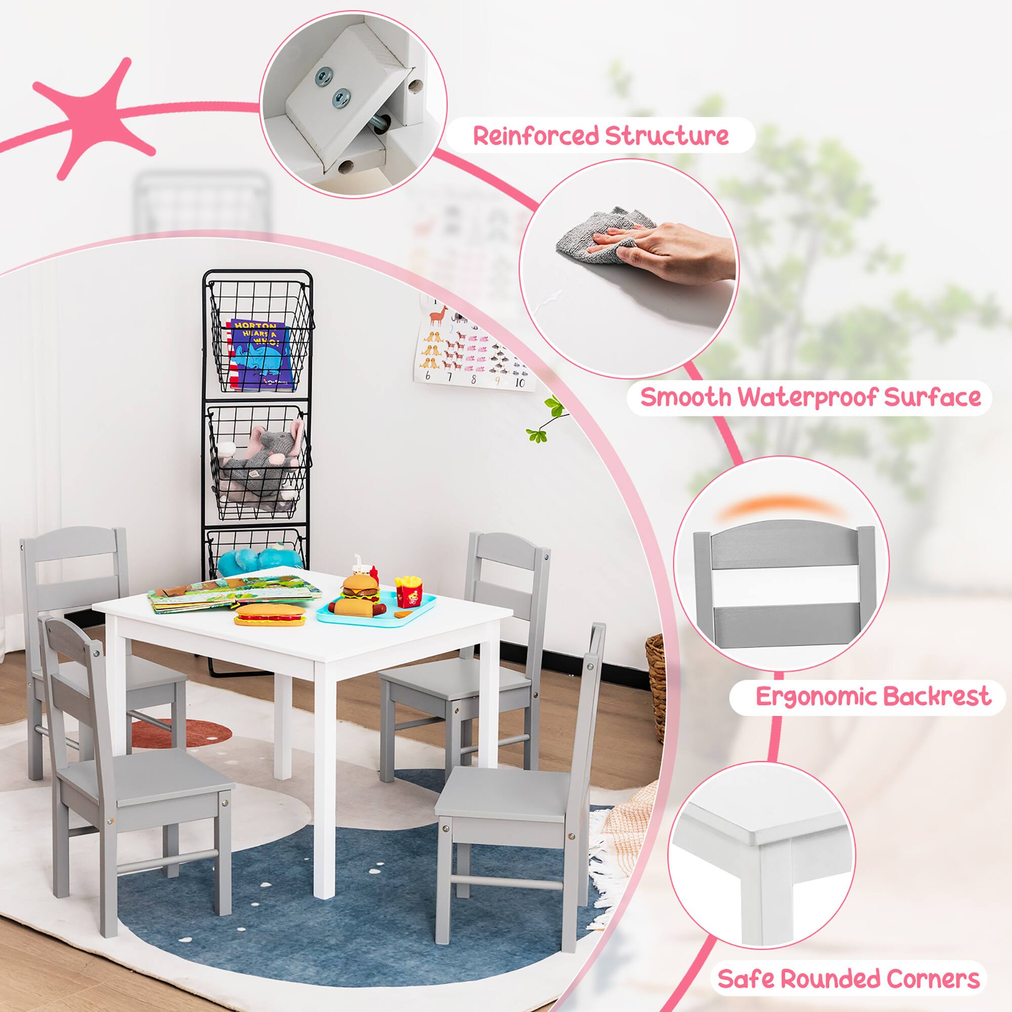 Reinforced Structure  
Smooth Waterproof Surface  
Ergonomic Backrest  
Safe Rounded Corners