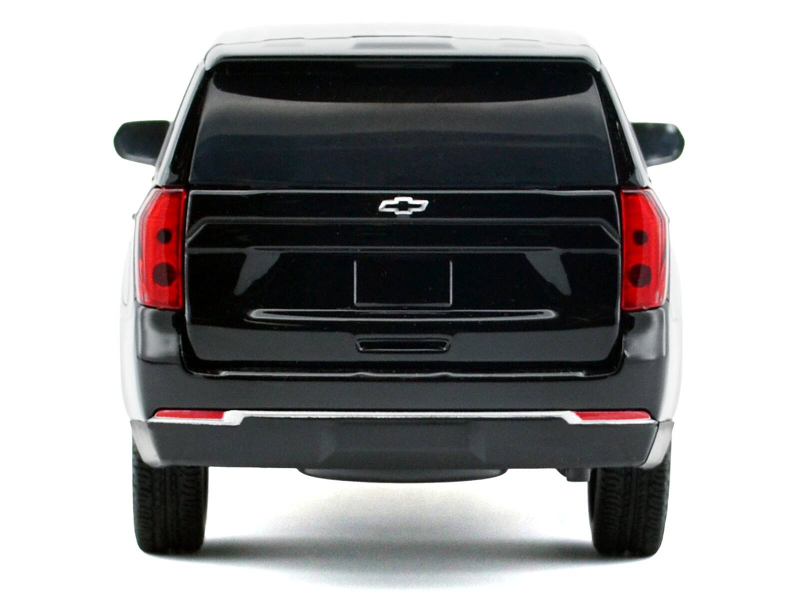 Alt View 1. Motormax - 2025 Chevrolet Tahoe PPV Black and White "Custom Builder's Kit - Law Enforcement and Public Service" Series 1/24 - Black and White.