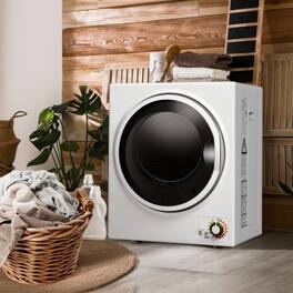 LUCKY ONE - 1.5 cu.ft Wall Mount Clothes Dryer with Stainless Steel Tub - 10 lbs Capacity Ventless - White