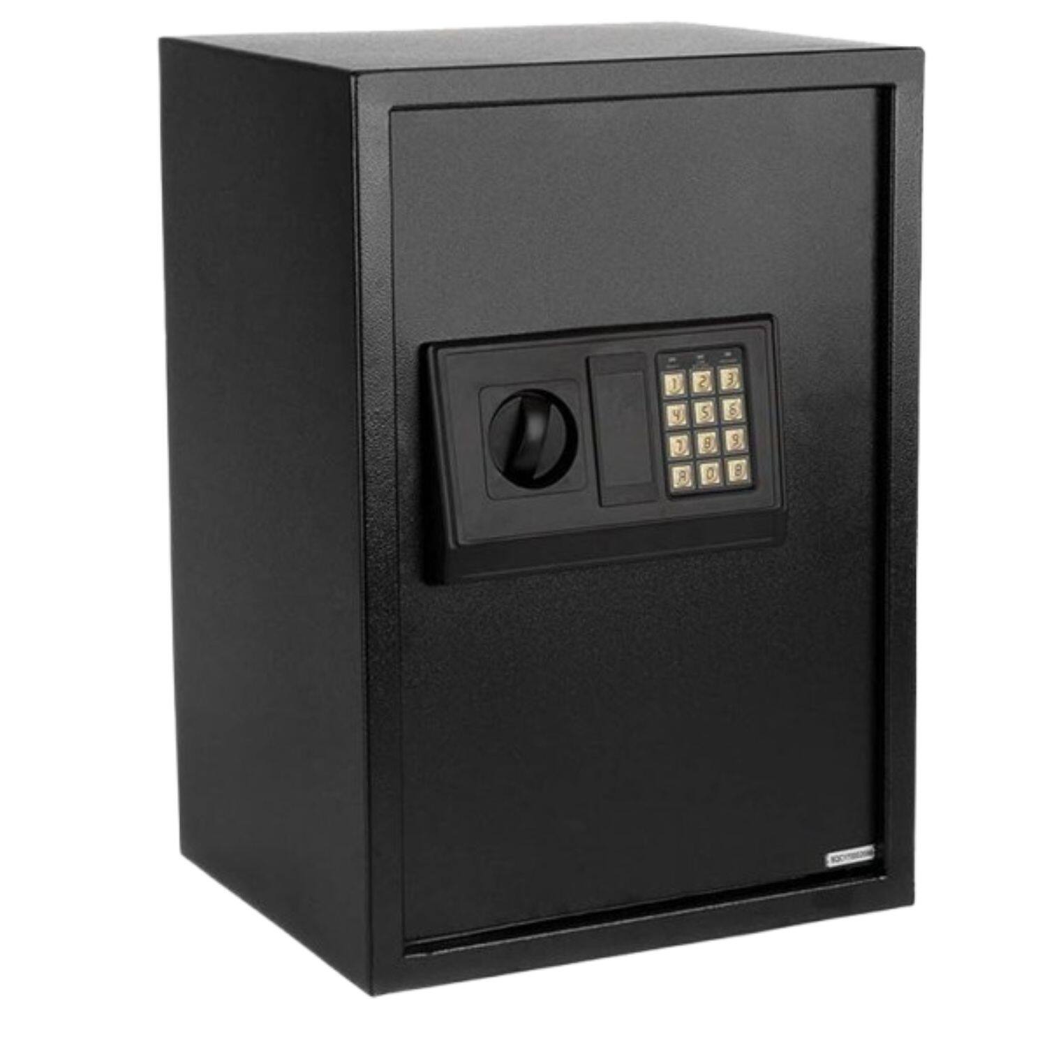Front. Stock Preferred - E50EA Large Digital Electronic Safe Box with Keypad Lock - Black.
