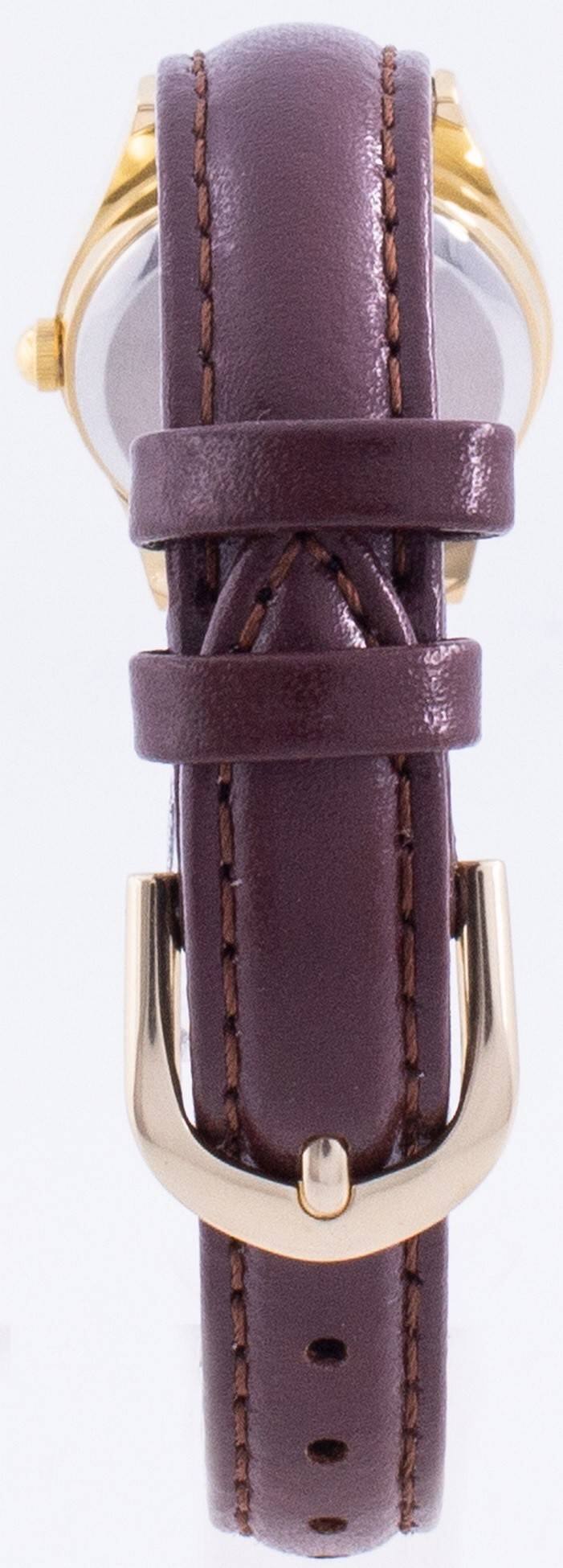Back. Casio - Casio Women’s Gold Analog Watch with Brown Leather Band - LTP-1094Q-7B9RDF - Brown.