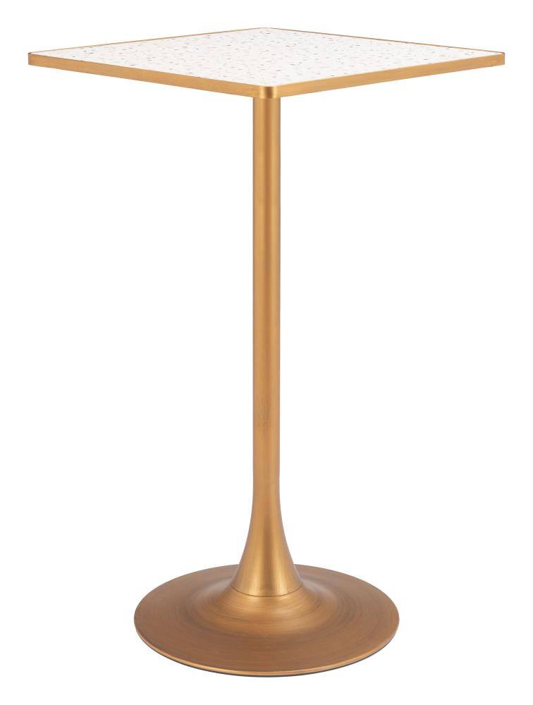 Front. Hivvago - Spot Bar Table Beige & Gold - Beige & Gold.