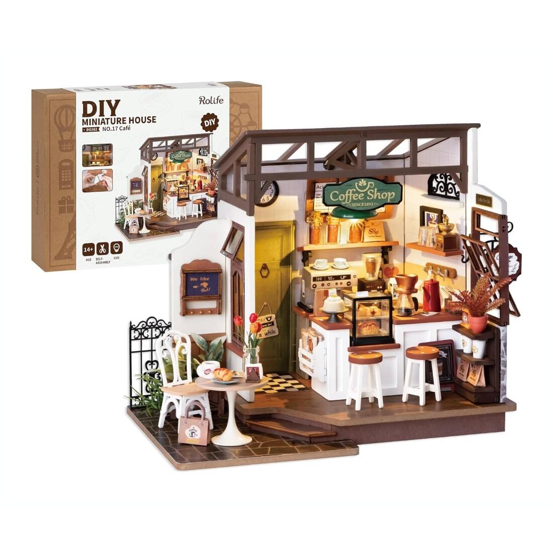 Left. 3D Puzzle - DIY 3D House Puzzle - No17 Cafe 183pcs.