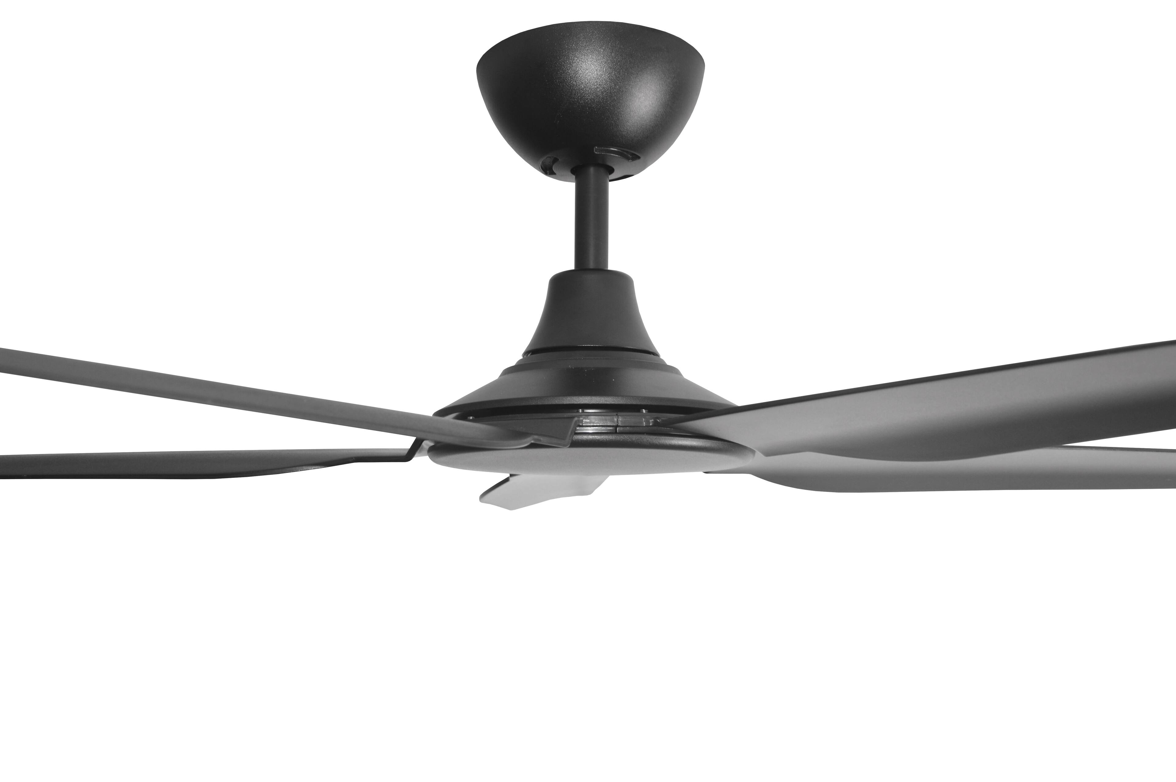 Alt View 4. ENLIGHT - 56" Smart Ceiling Fan, IP66 Outdoor/Coastal, Weather Resist, Efficient & Quiet DC Motor, Reverse Mode, Matter, 5 Blades - Matte Black.