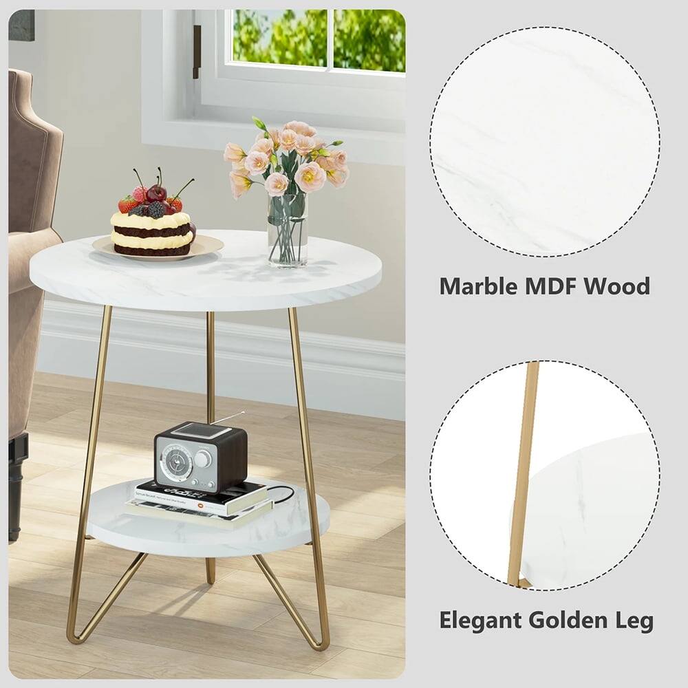 Marble MDF Wood
Elegant Golden Leg